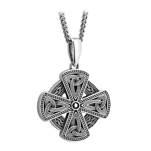 Sterling Silver Celtic Square Cross Necklace
