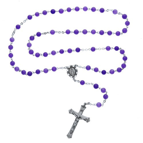 Sterling Silver Genuine Amethyst Rosary