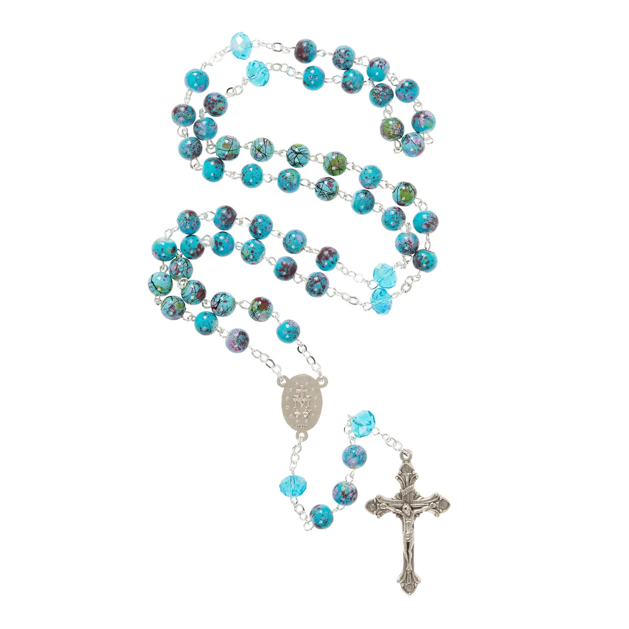 Blue & Purple Marbled Rosary