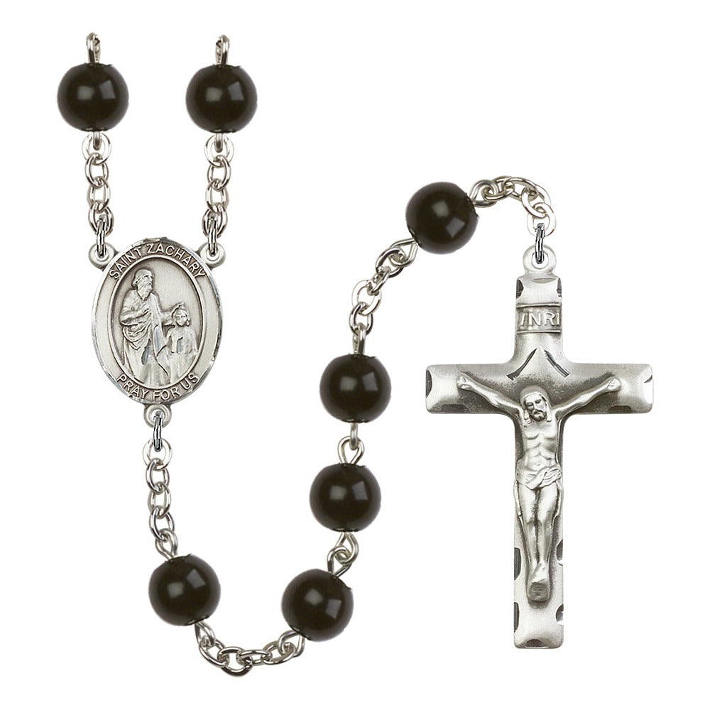 St. Zachary 7mm Black Onyx Rosary