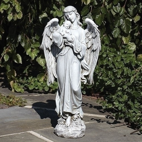 Angel Holding Child Garden Statue