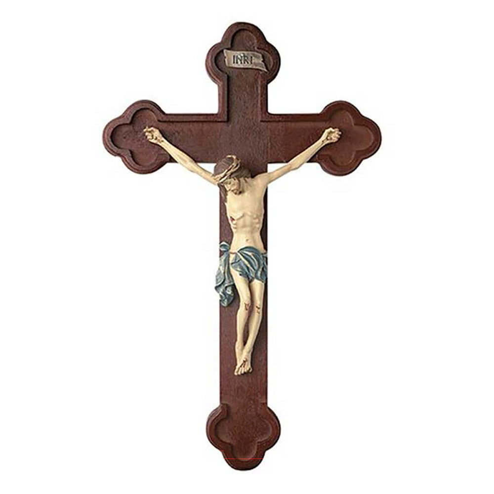 Handpainted Tomaso Budded Crucifix - 10"
