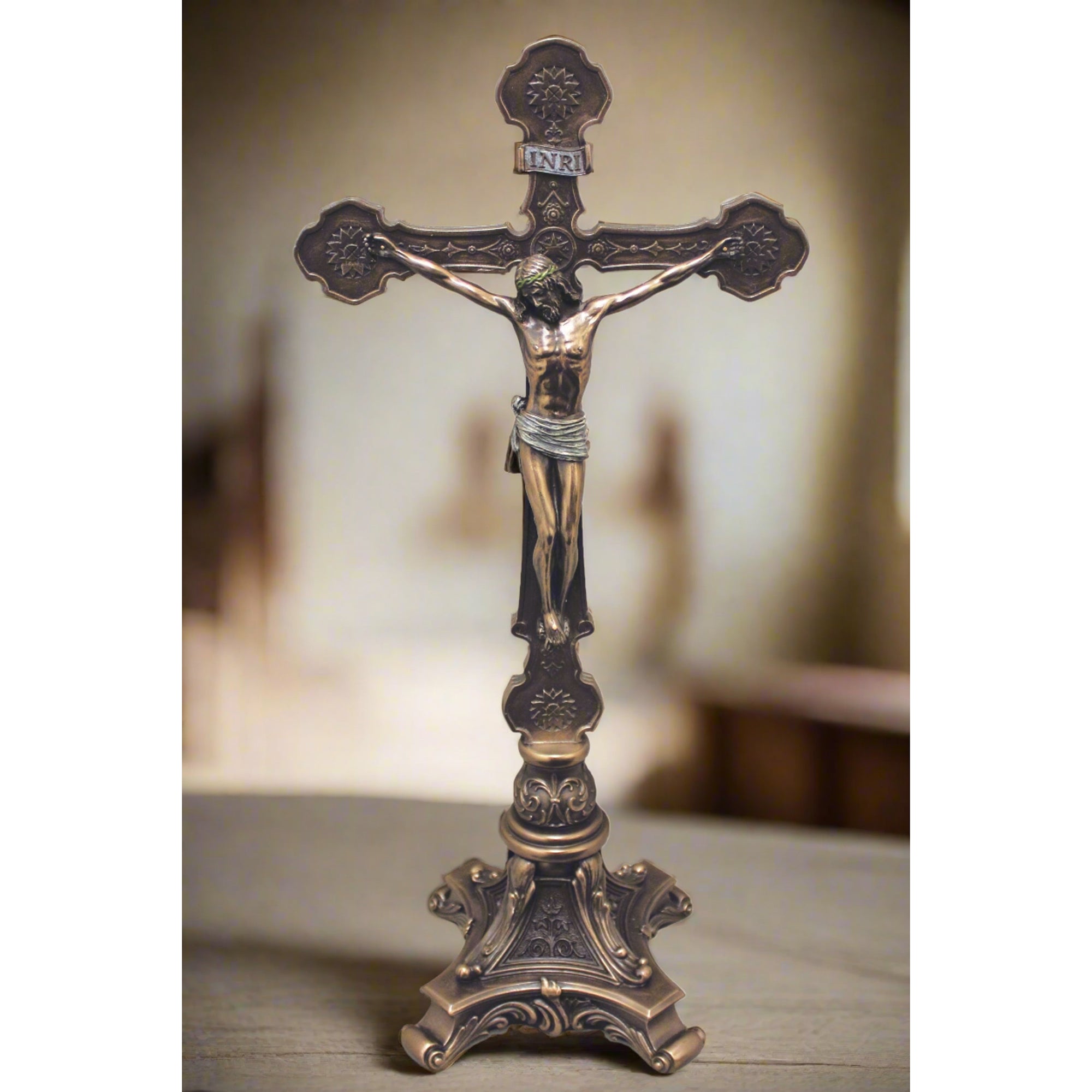 Ornate Standing Crucifix- 13"