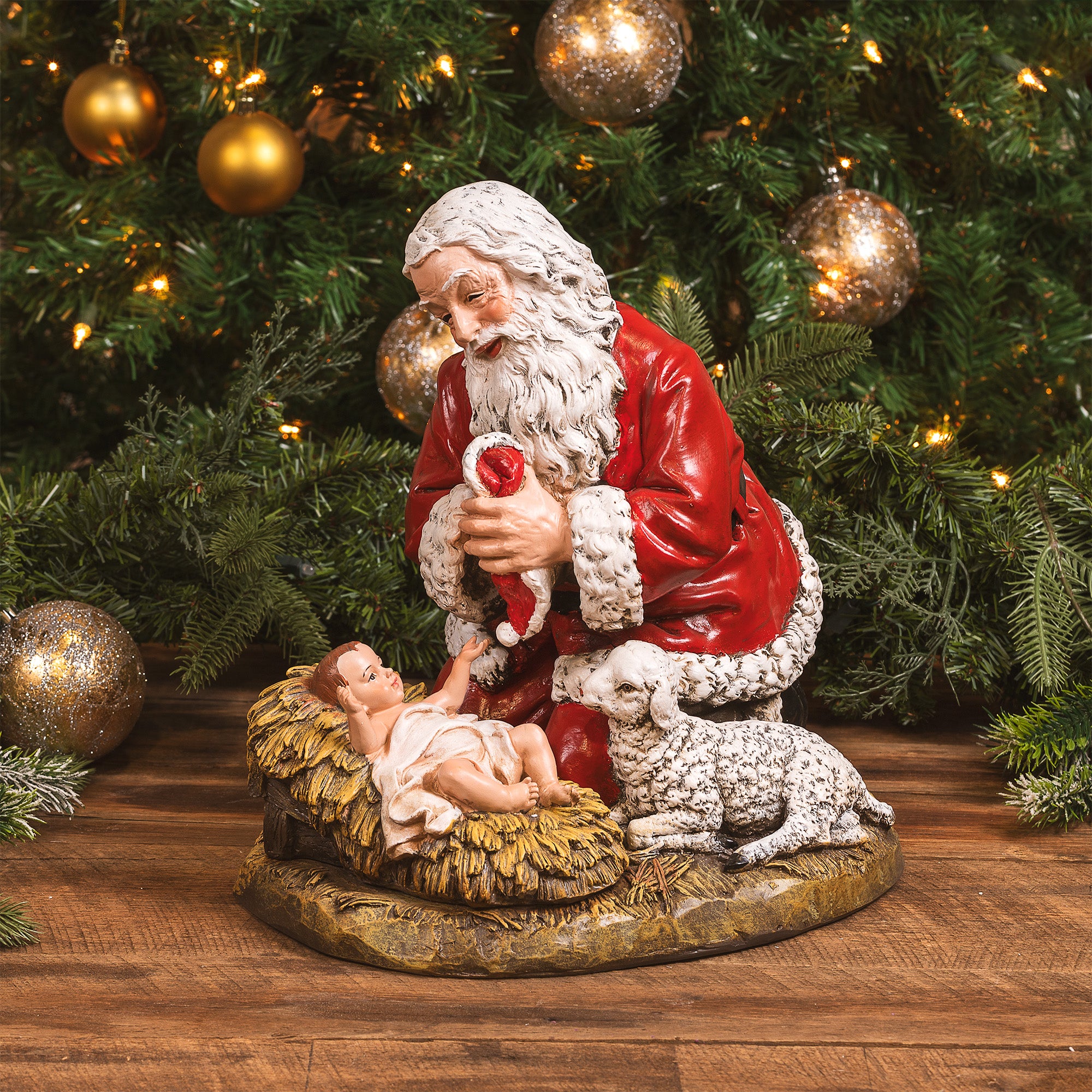 Kneeling Santa Figure 13"