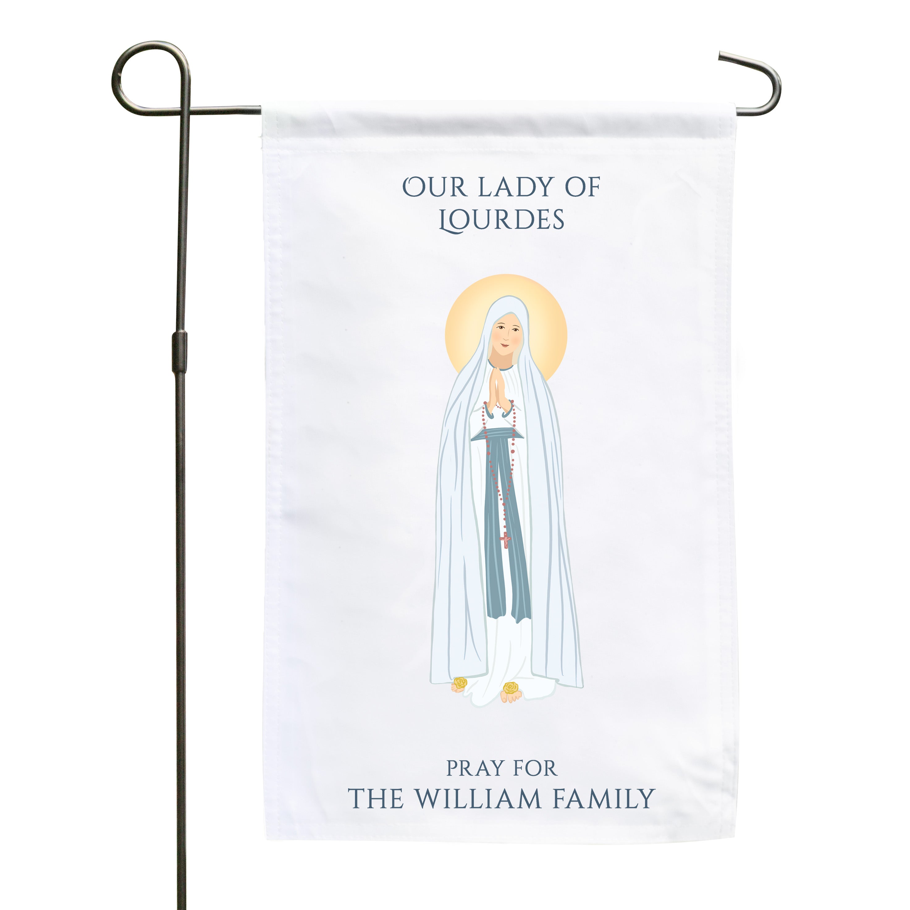 Our Lady of Lourdes Personalized Garden Flag