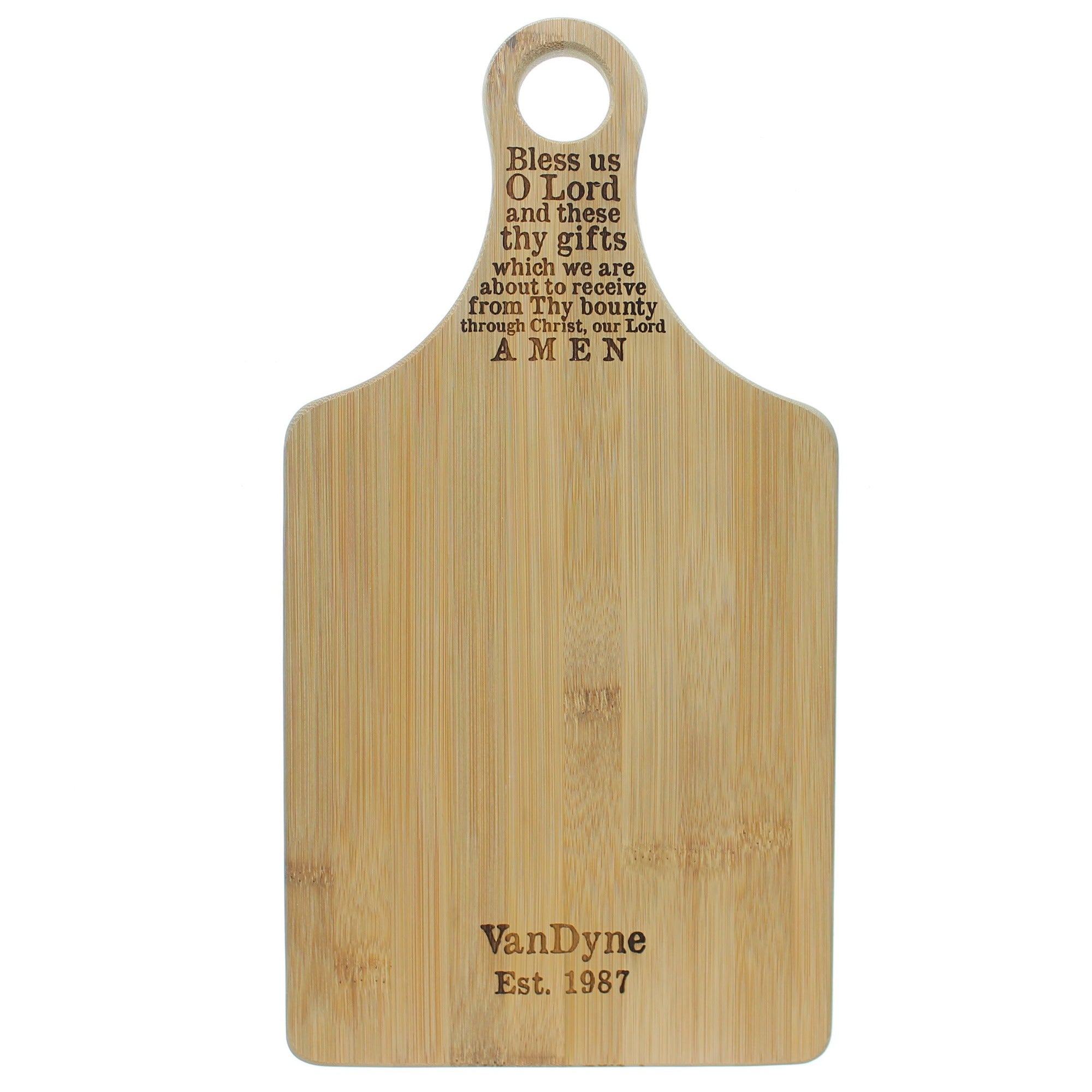 Personalized Bless Us O Lord Cutting Board