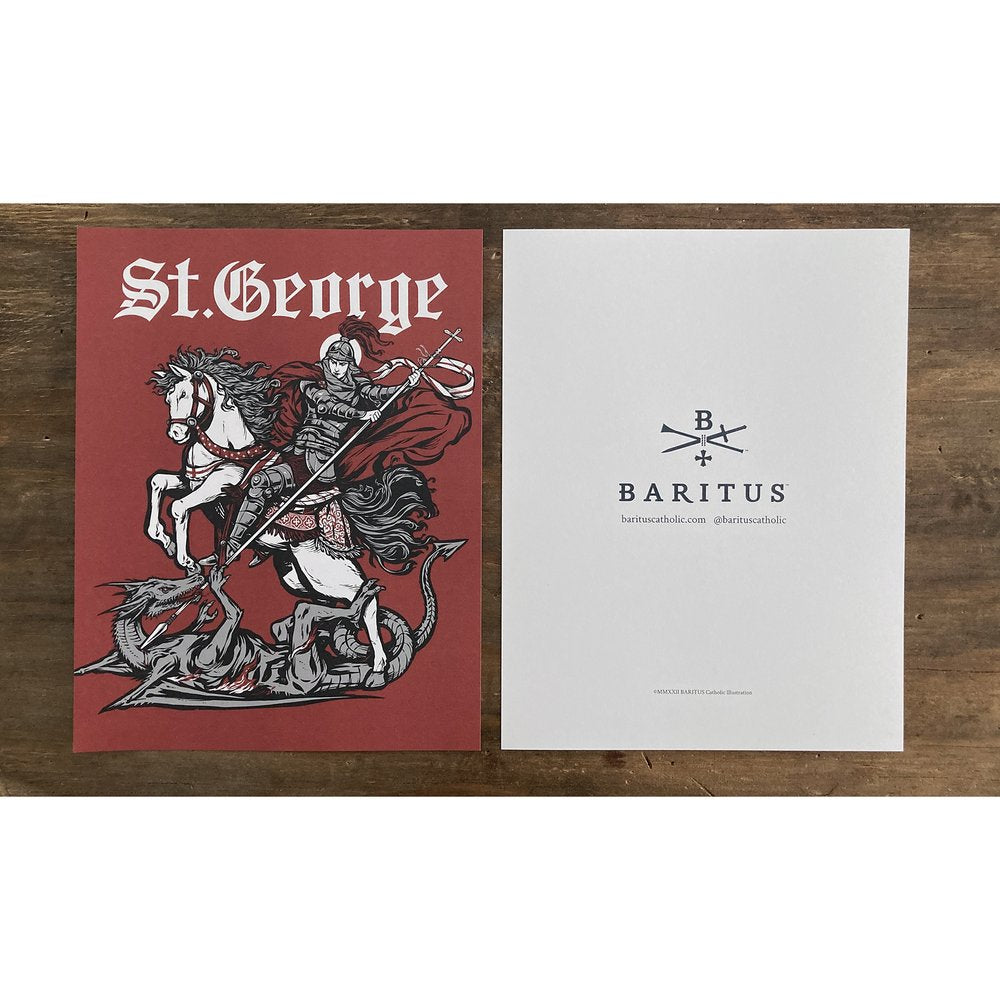 St. George Slaying the Dragon Unframed Print - 8.5" x 11"