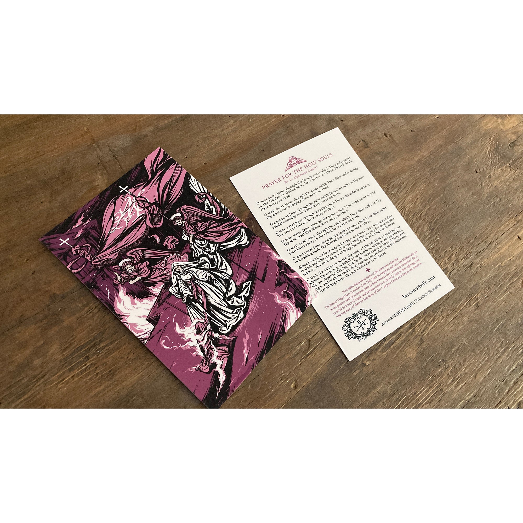 Blessed Virgin Mary & the Holy Souls Prayer Card