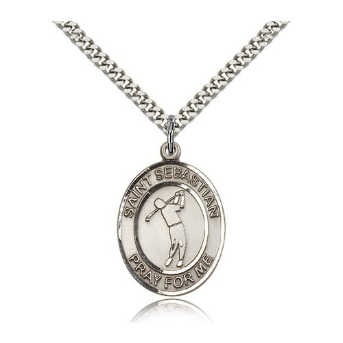 Sterling Silver St. Sebastian Pendant w/ chain-Golf