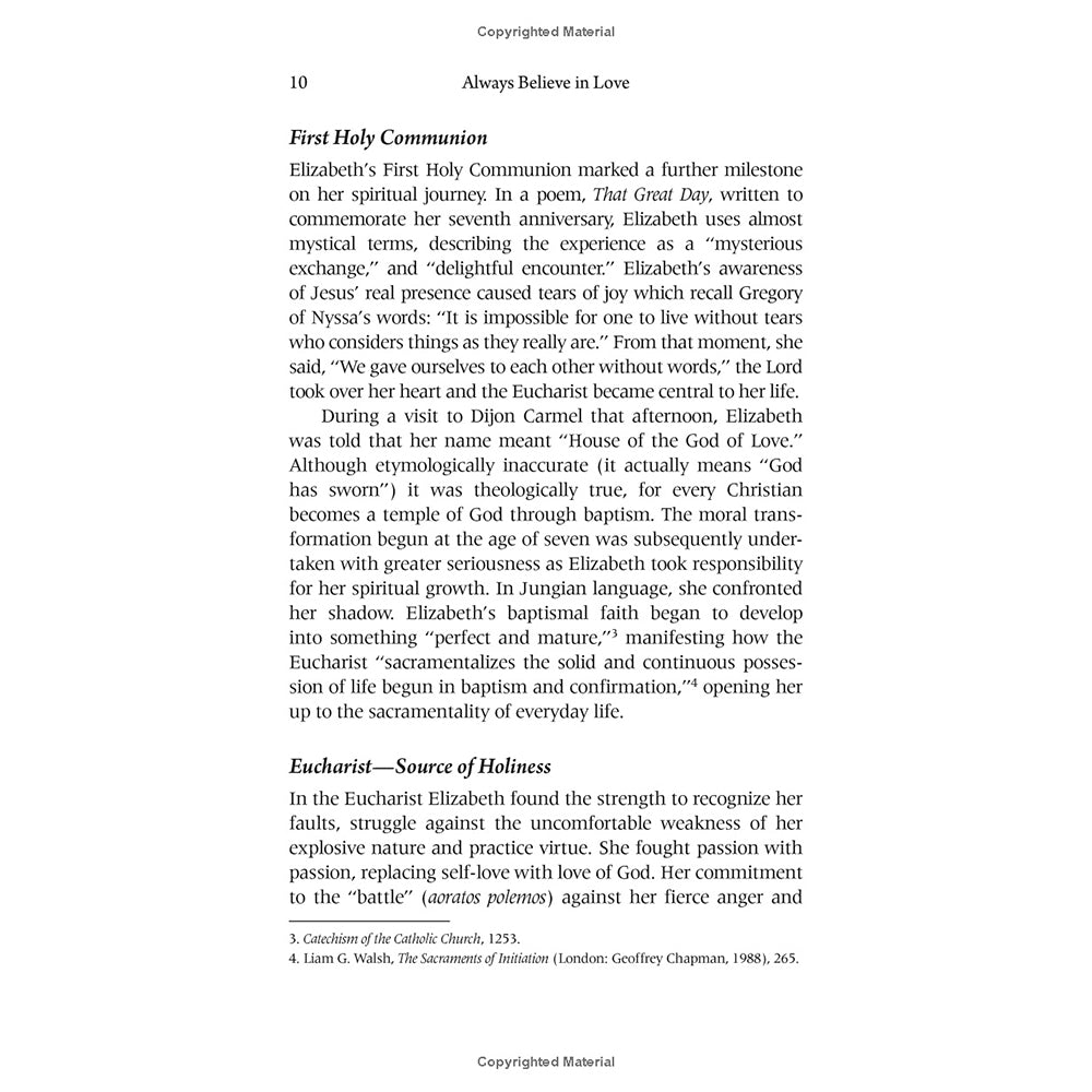 Always Believe in Love: Selected Writings of Elizabeth of the Trinity