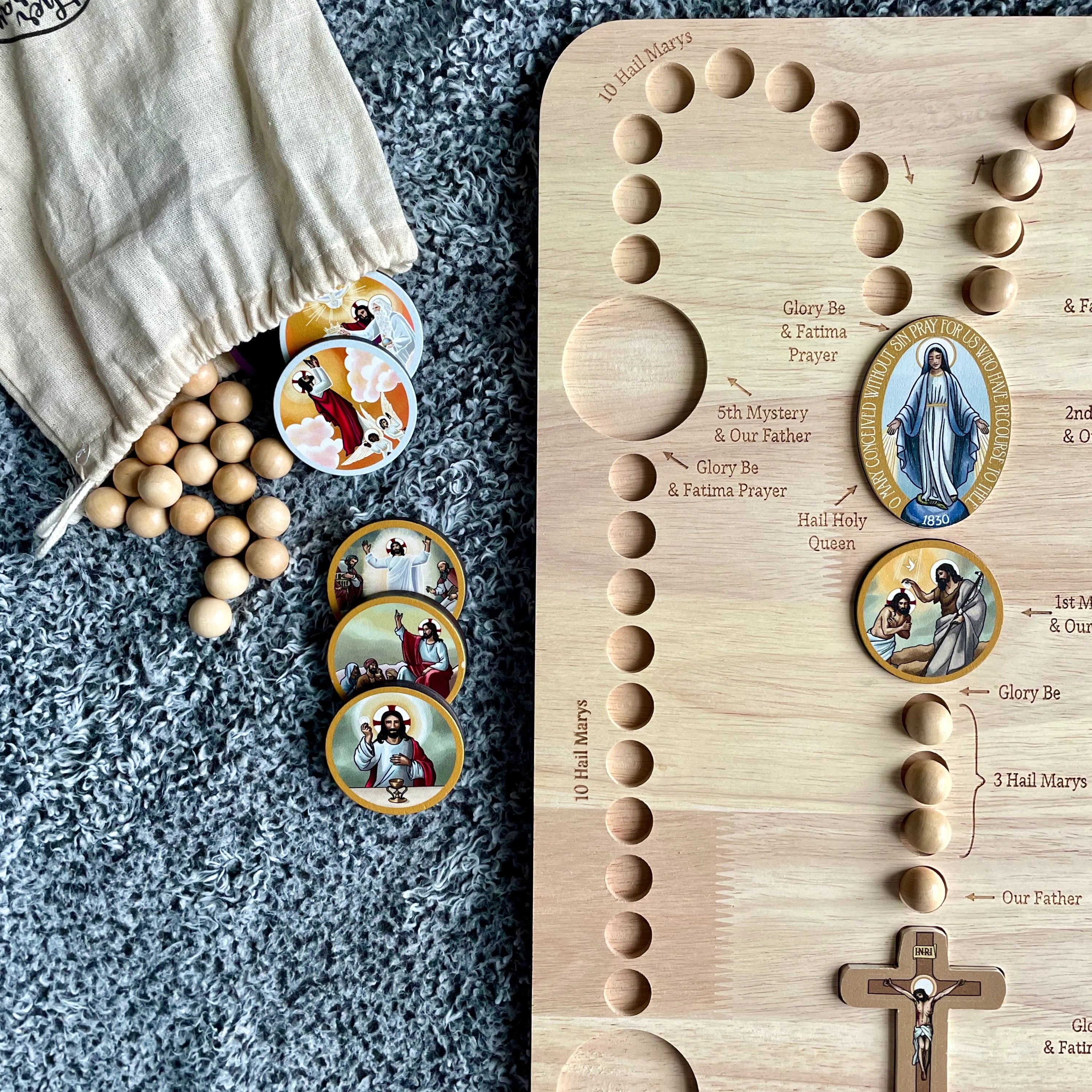 Gather and Pray Wooden Rosary Board
