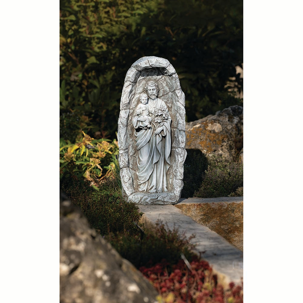 LED Solar St. Joseph & Child Jesus Garden Statue - 18.75"