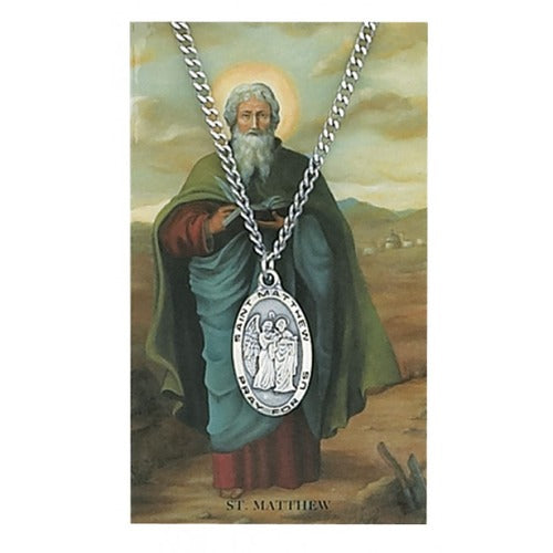 Pewter St. Matthew Medal with Prayer Card