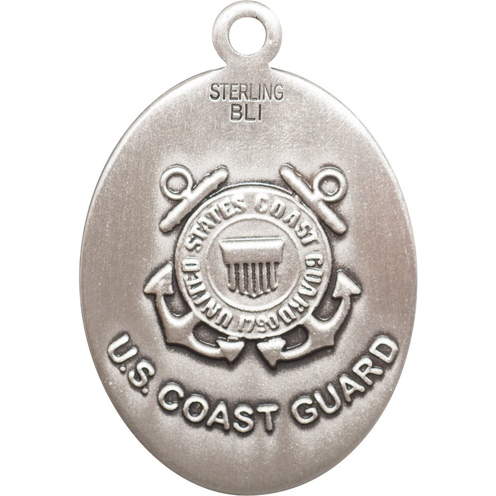 Sterling Silver St. George Pendant w/ US Coast Guard