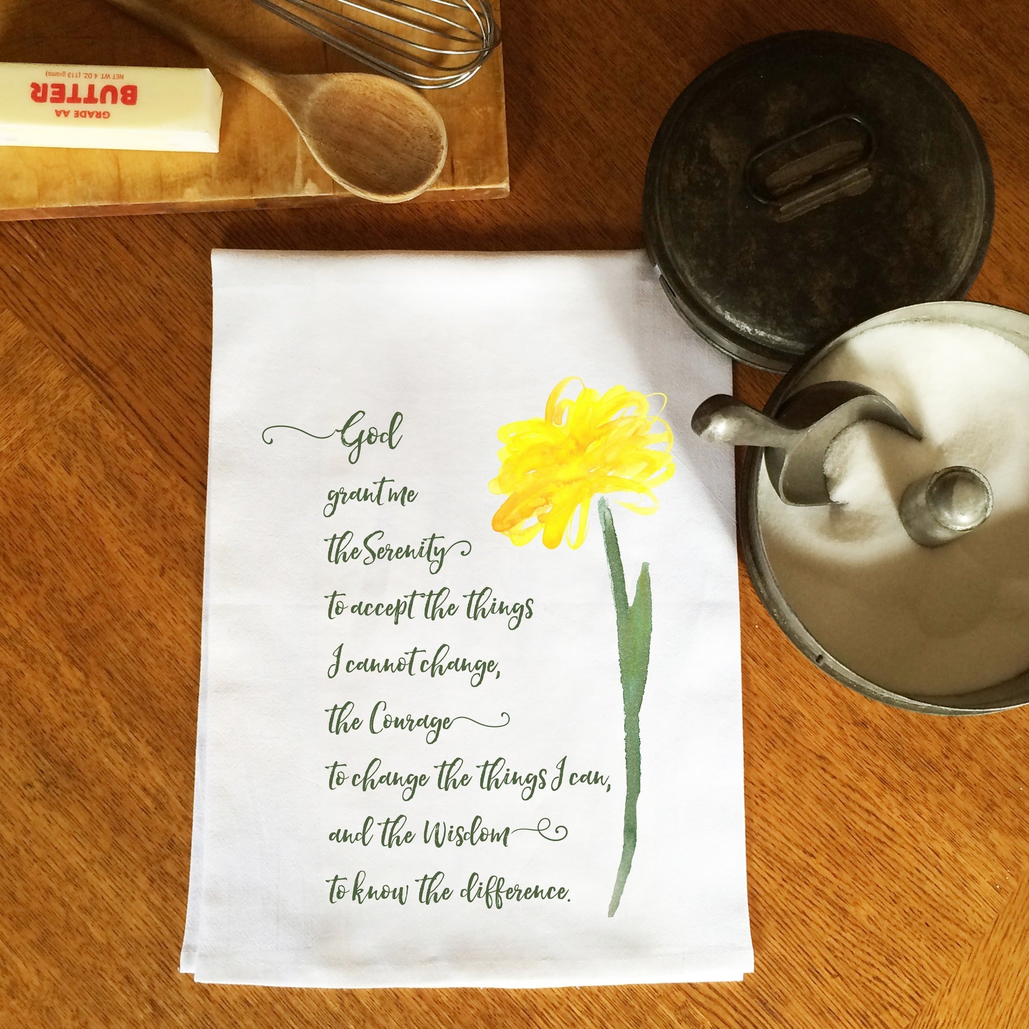 Serenity Prayer Flour Sack Dish Towel