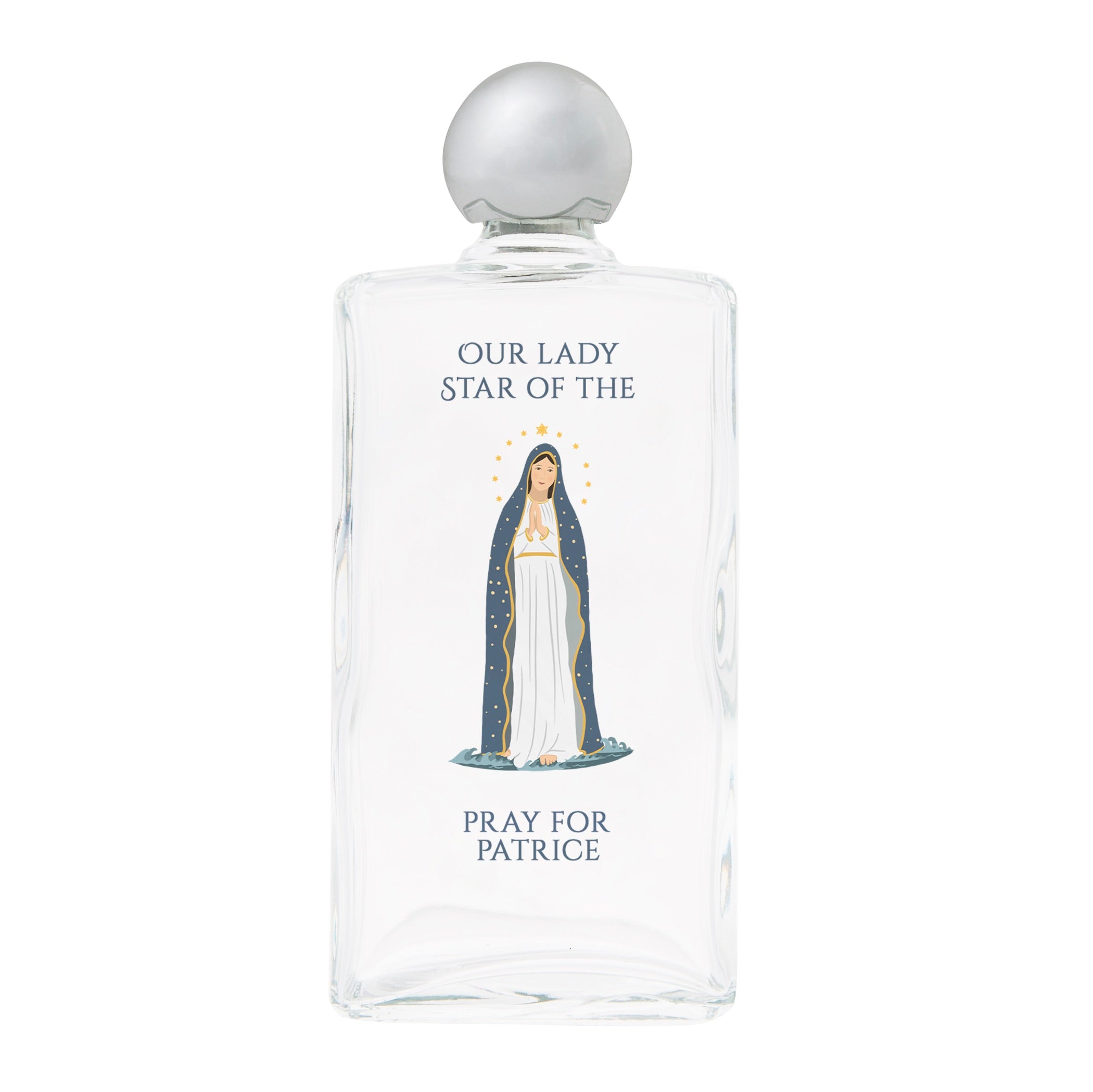 Personalized Our Lady Star of Sea Holy Water Bottle