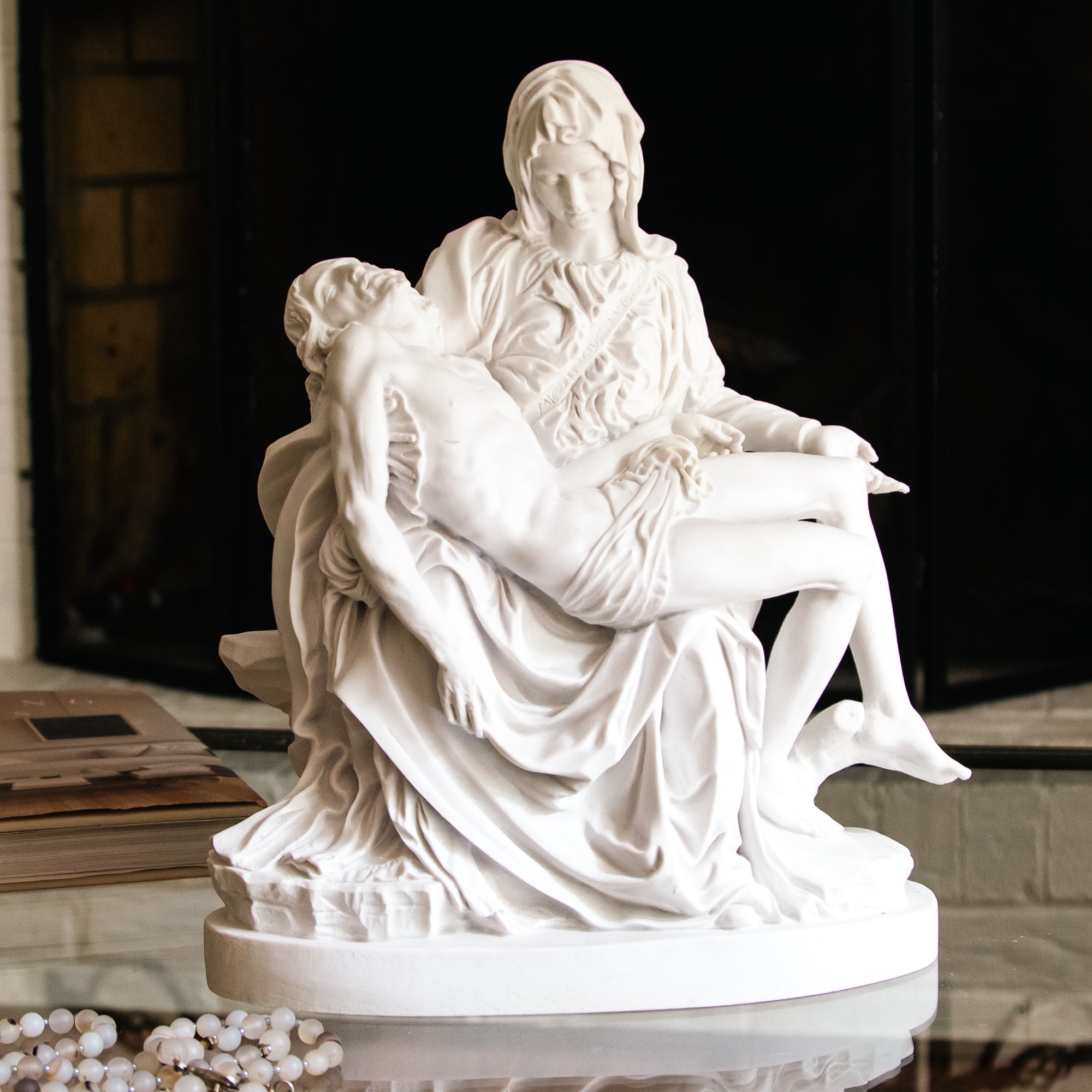 Pieta, Antique White - 12.7"