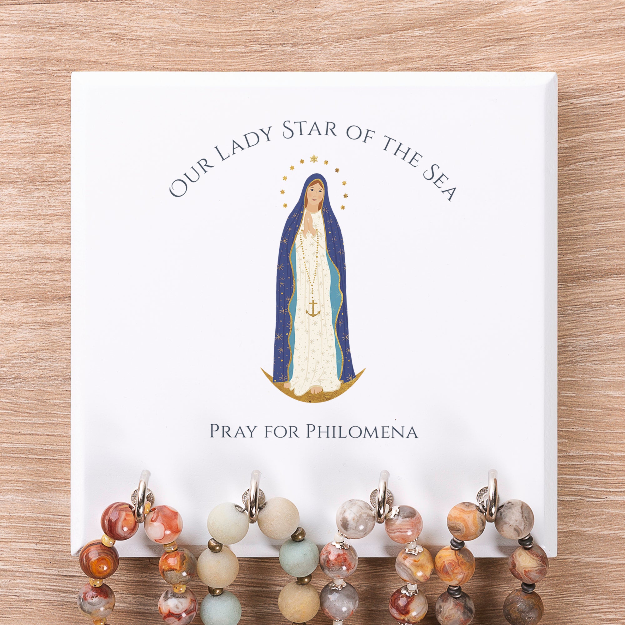 Personalized Our Lady Star of the Sea Rosary Rack