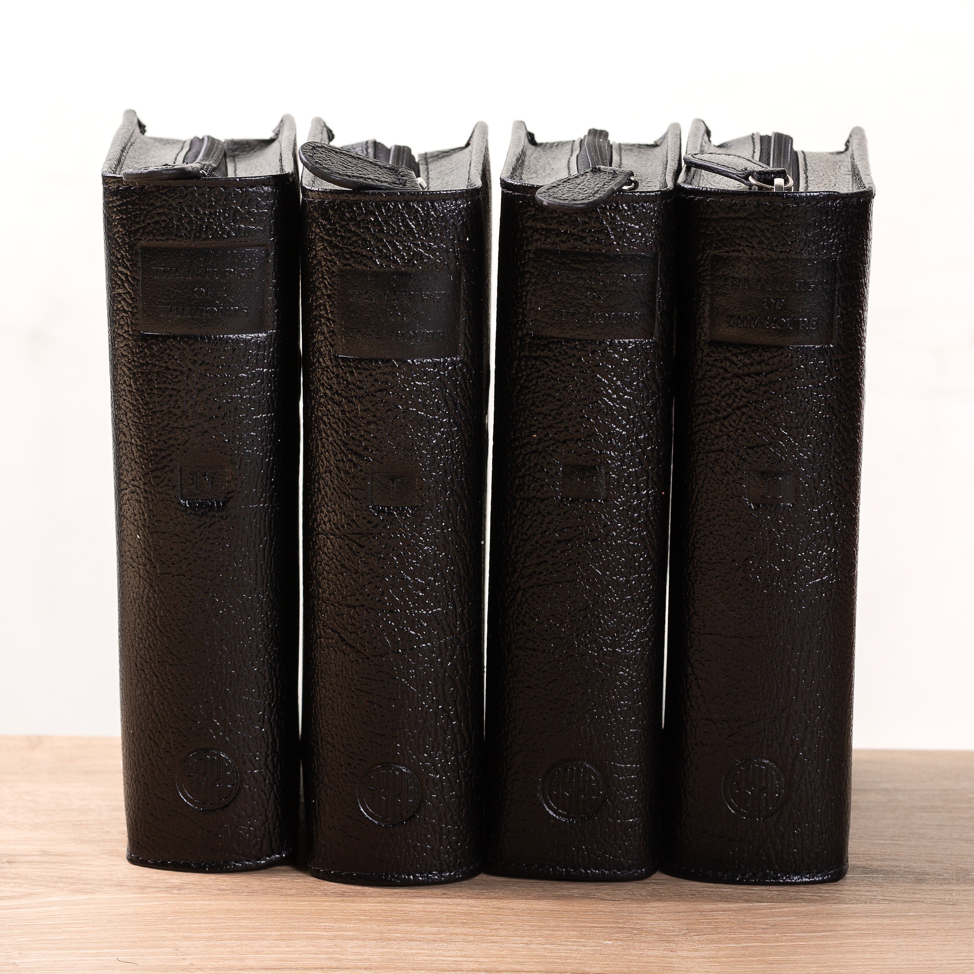 Liturgy of the Hours Black Leather Protective Case Set (Set of 4)