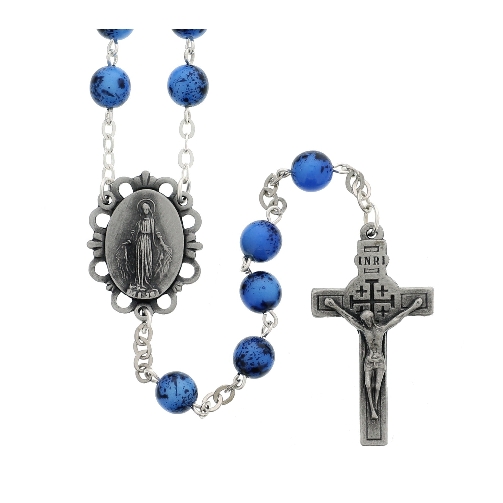 Blue Rosary with Relic
