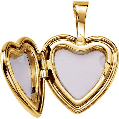 Gold Plated Sterling Silver Cross Heart Locket with Epoxy