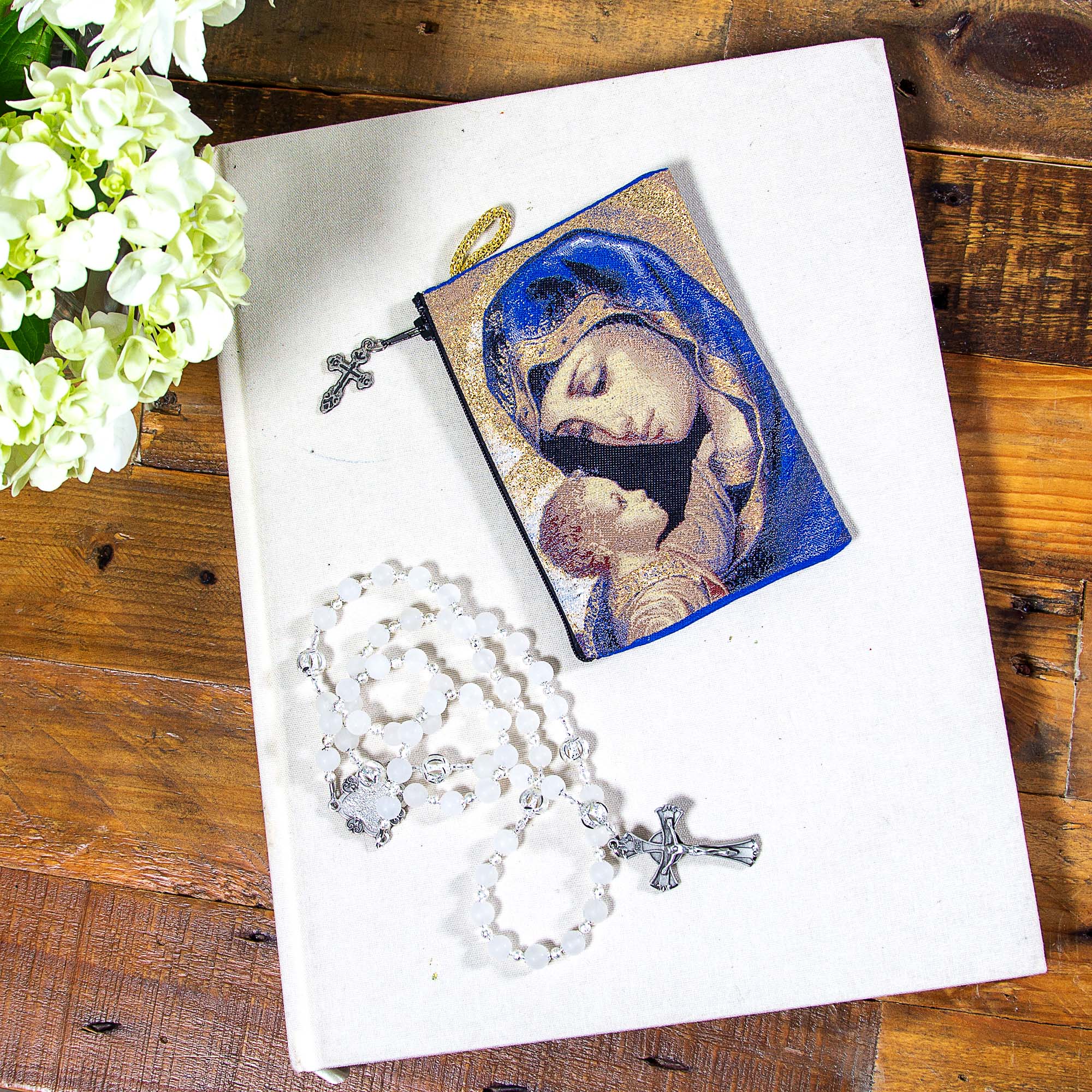 Madonna & Child Rosary Icon Pouch