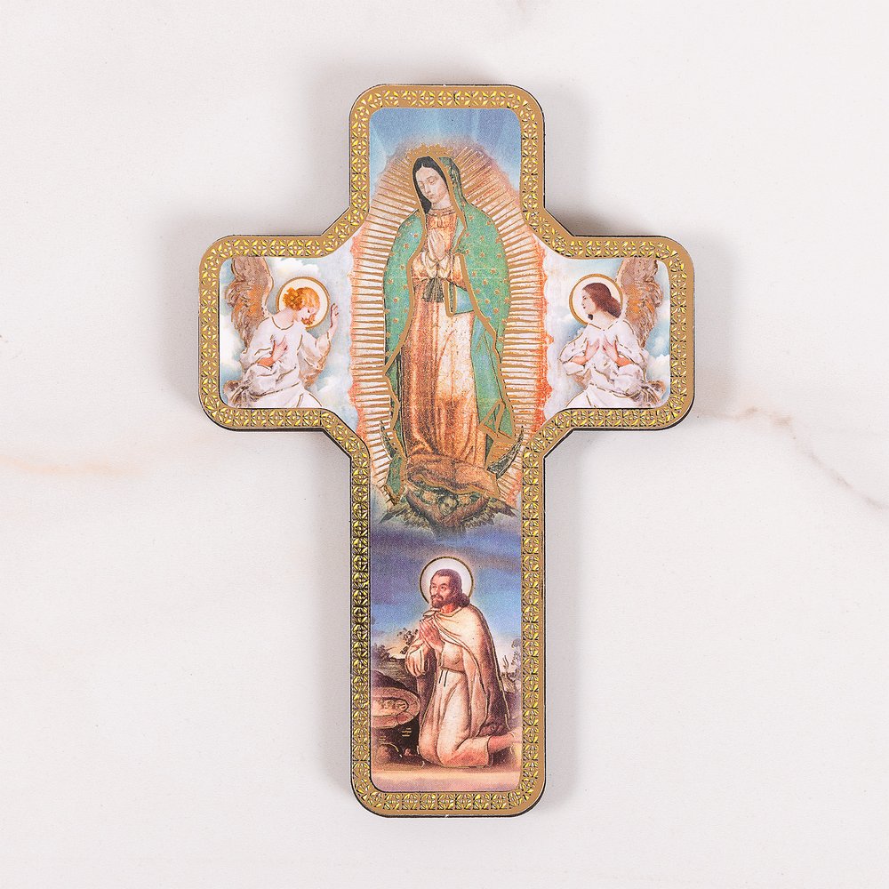 O.L. of Guadalupe & St. Juan Diego Blessing Wall Cross - 7"