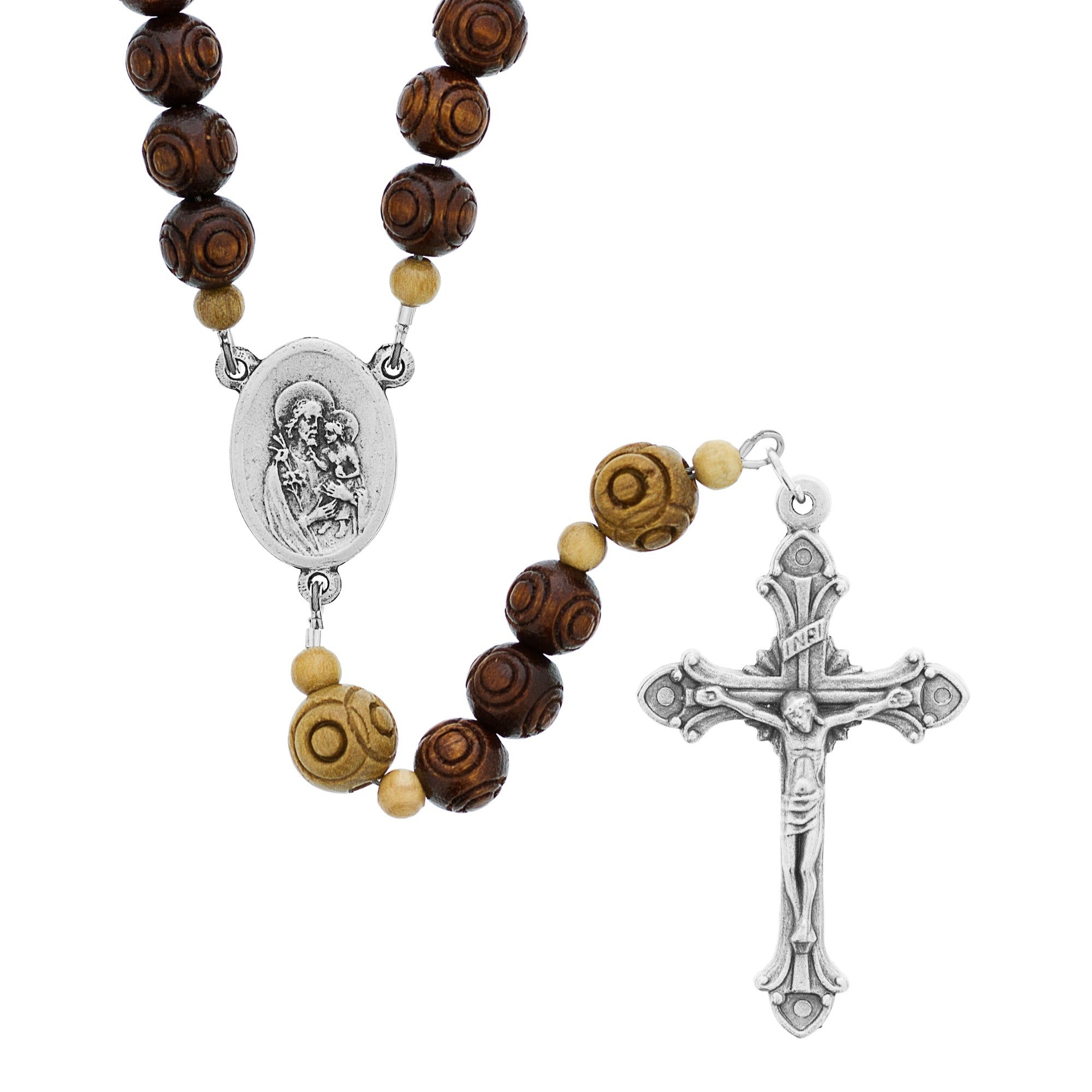 St. Joseph Wood Bead Rosary
