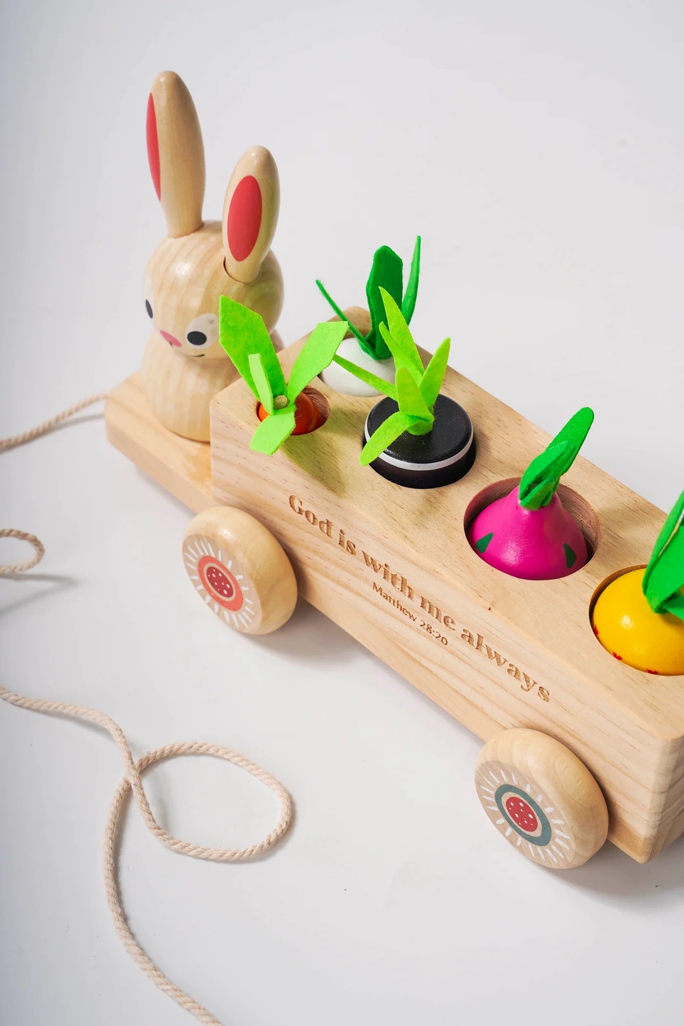 Pull-Along Bunny Wooden Scripture Toy