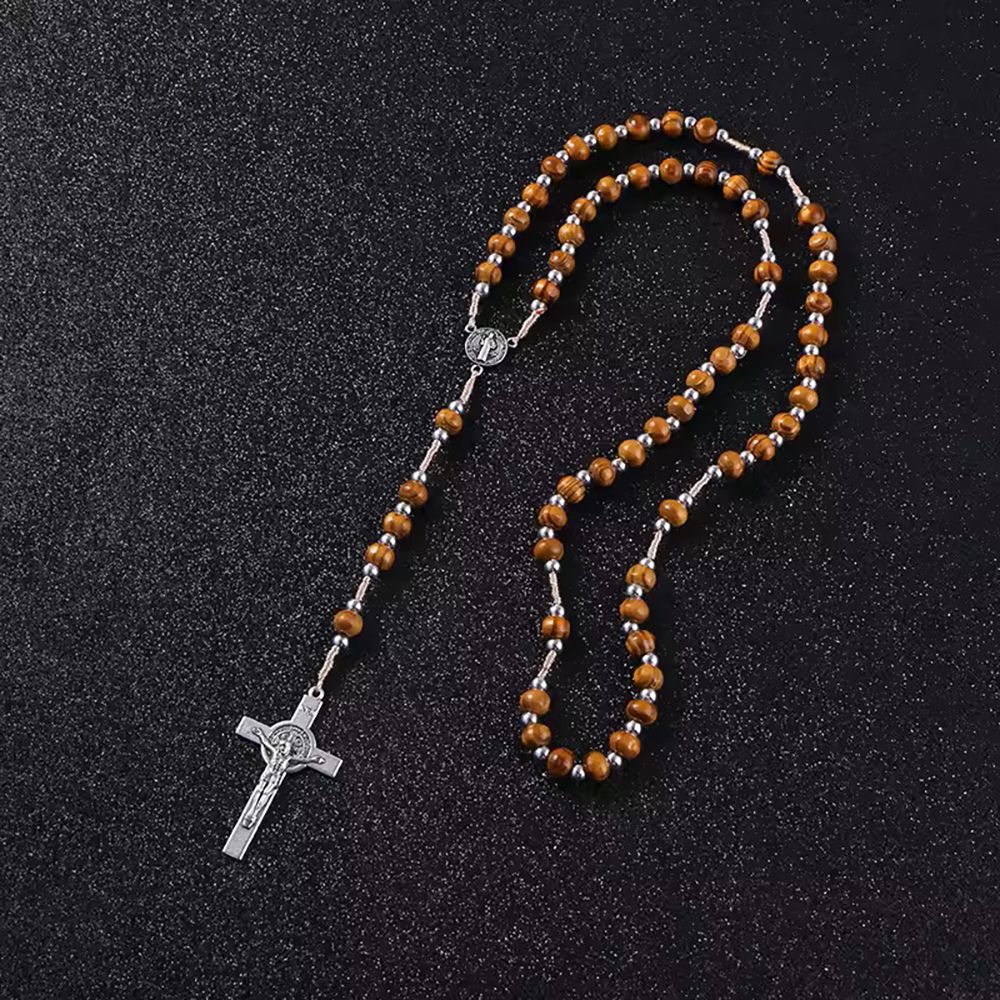 Corded St. Benedict Wood Rosary