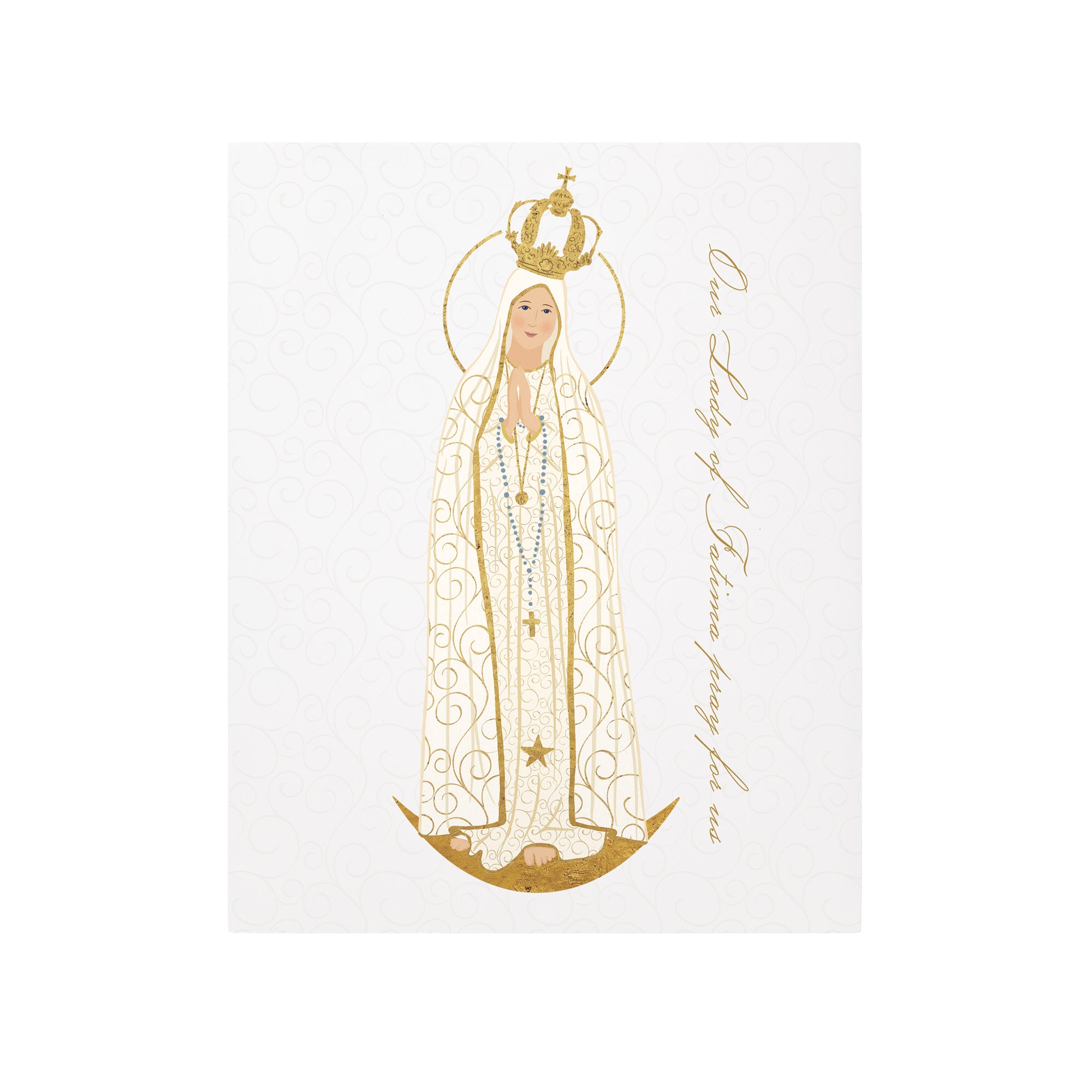 Our Lady of Fatima Toile Art Plaque - 8" x 10"