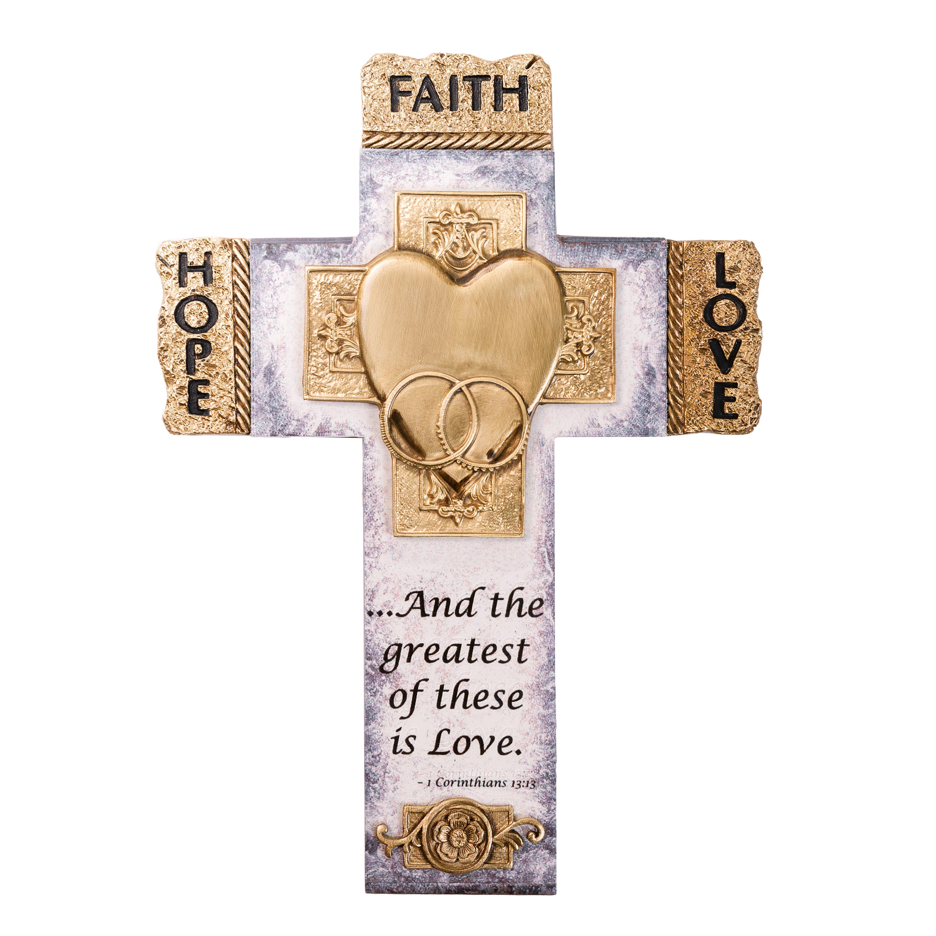 Faith, Hope and Love Marriage Cross 10.5 inch
