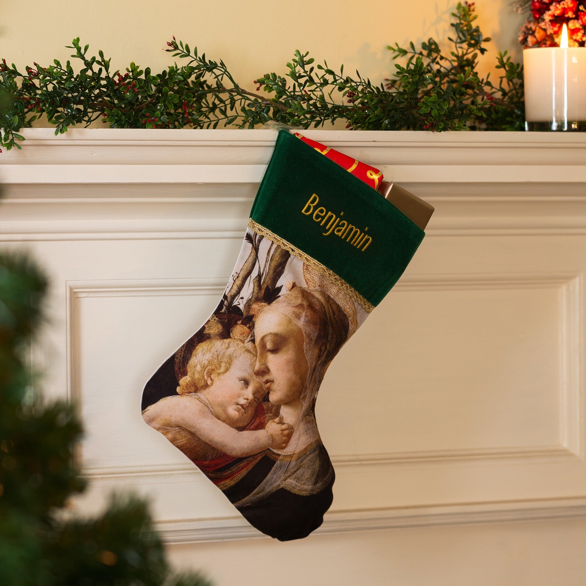 Personalized Madonna and Child Christmas Stocking