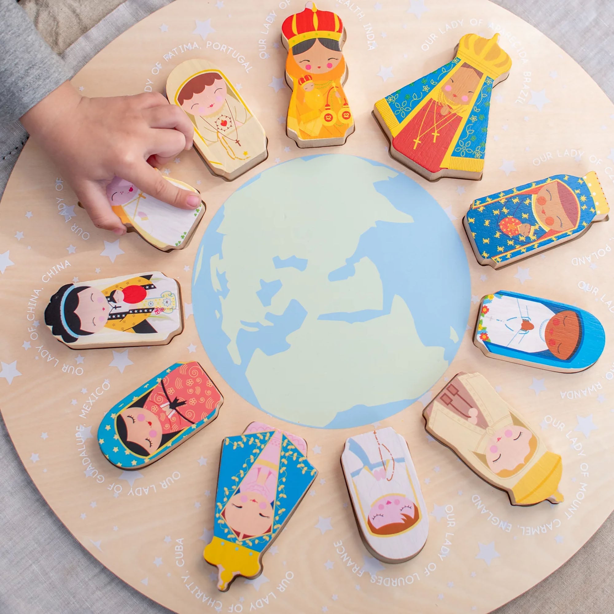 Virgin Mary Around the World Wooden Puzzle