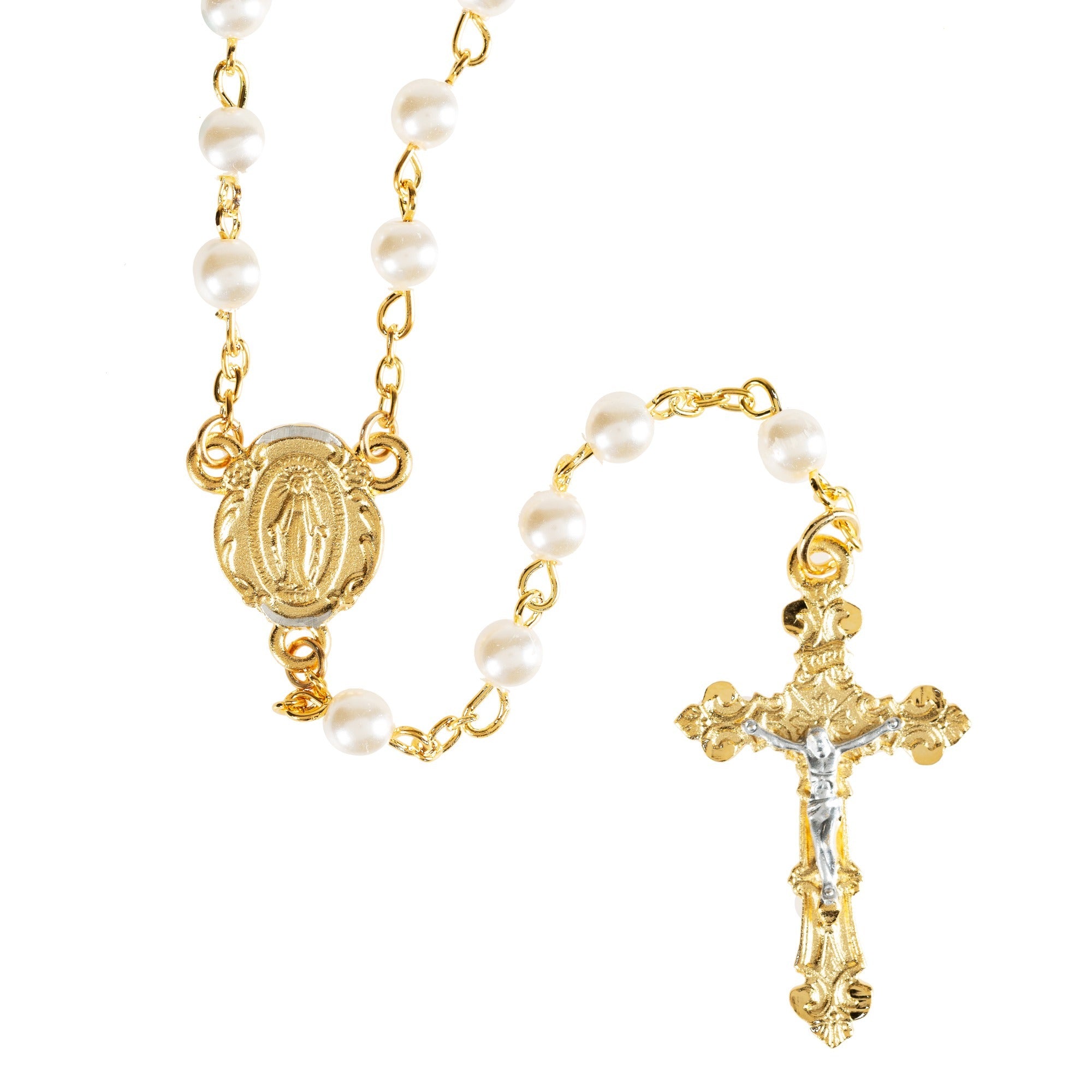 Baroque Pearl Glass Rosary
