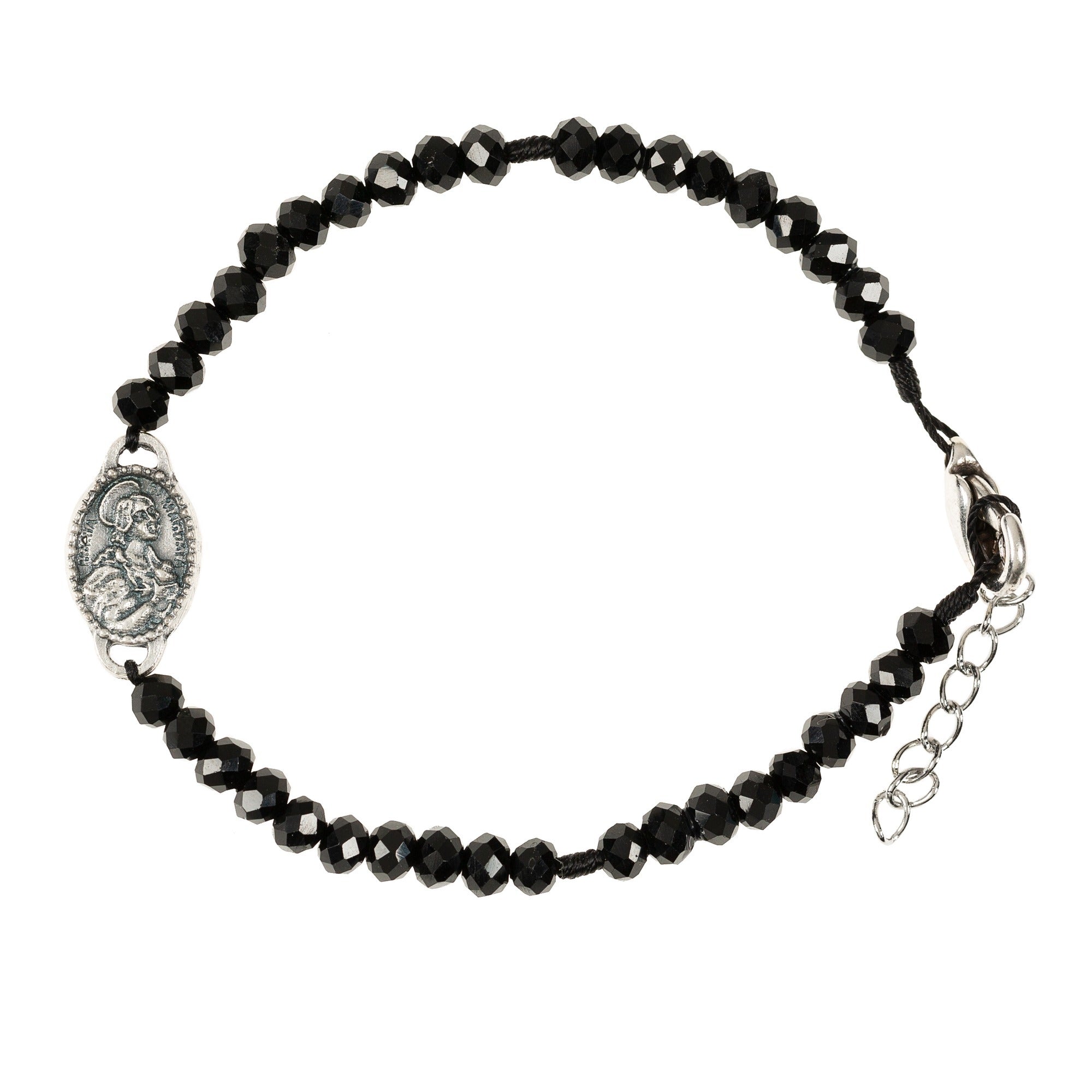 St. Michael & Mary Magdalene Black Crystal Bracelet