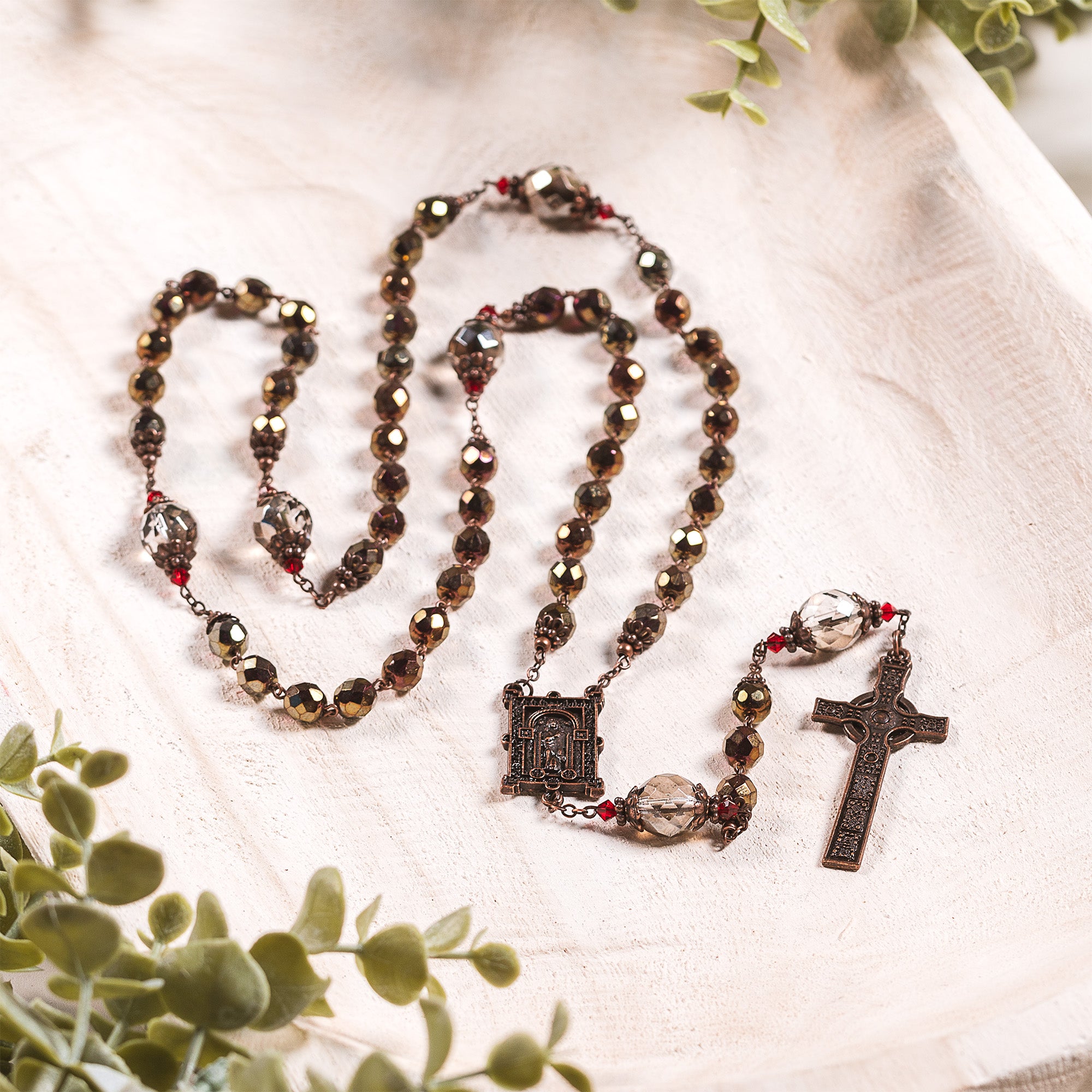 Book of Kells Bronze & Copper Finish Rosary