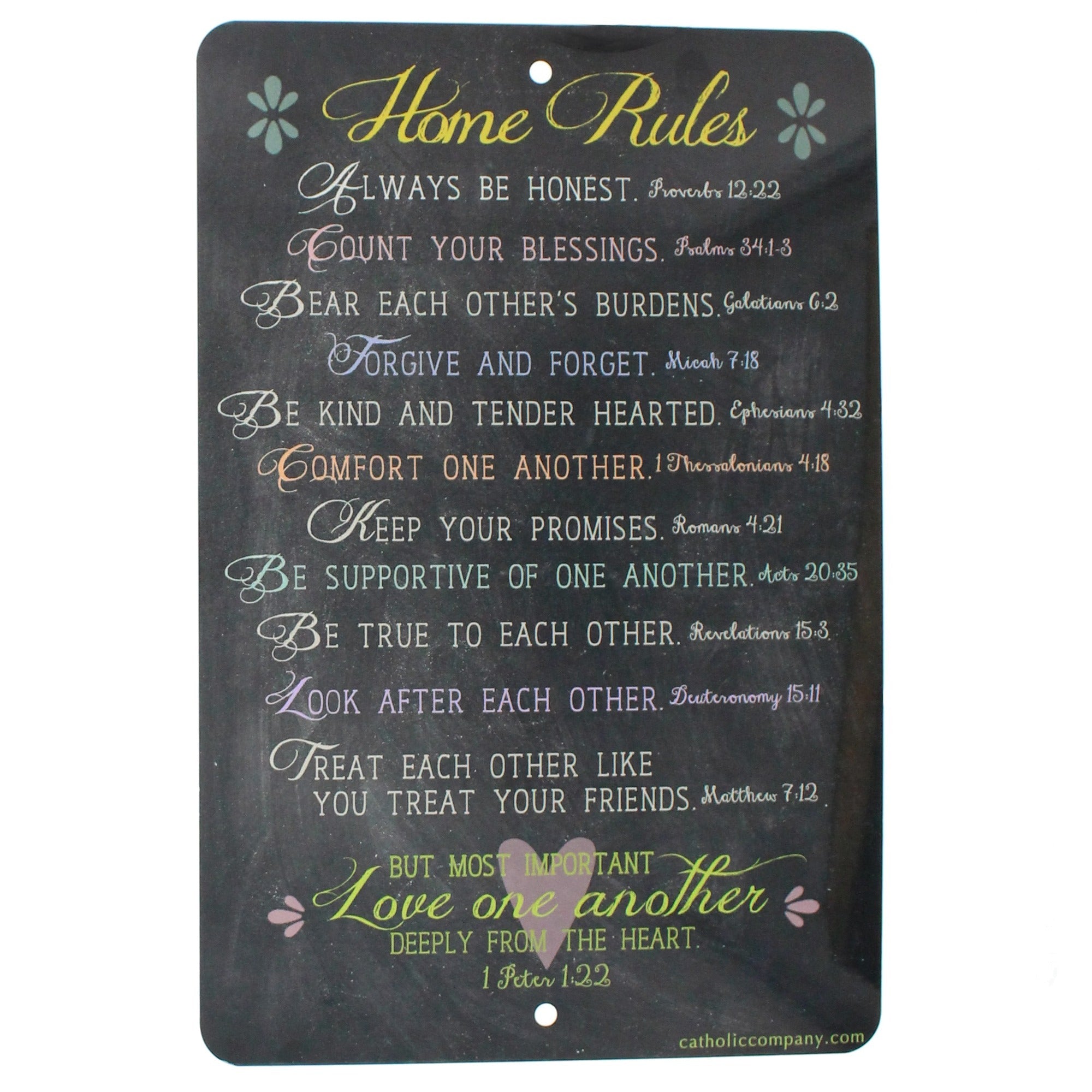Home Rules Tin Sign
