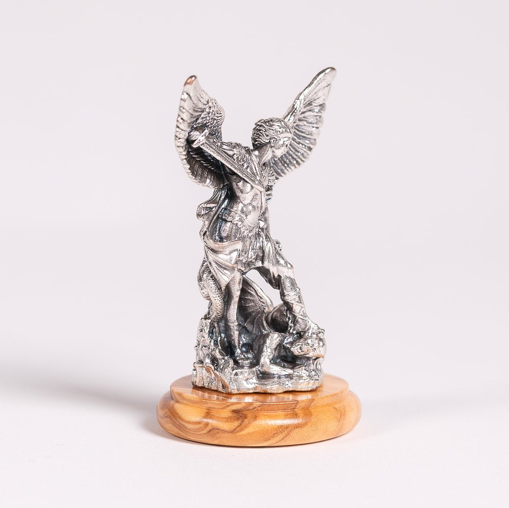 St. Michael Figurine on Olivewood Base - 2.64"