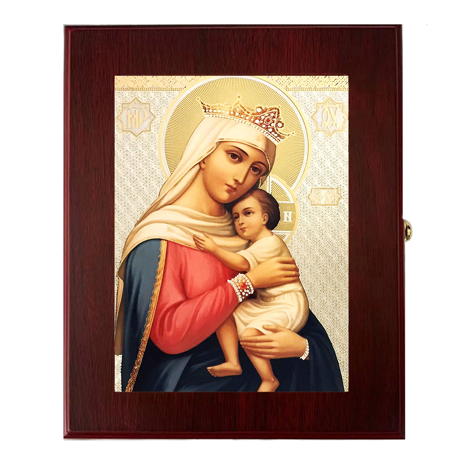 Madonna Queen of Hope Icon Ornate Rosary Box