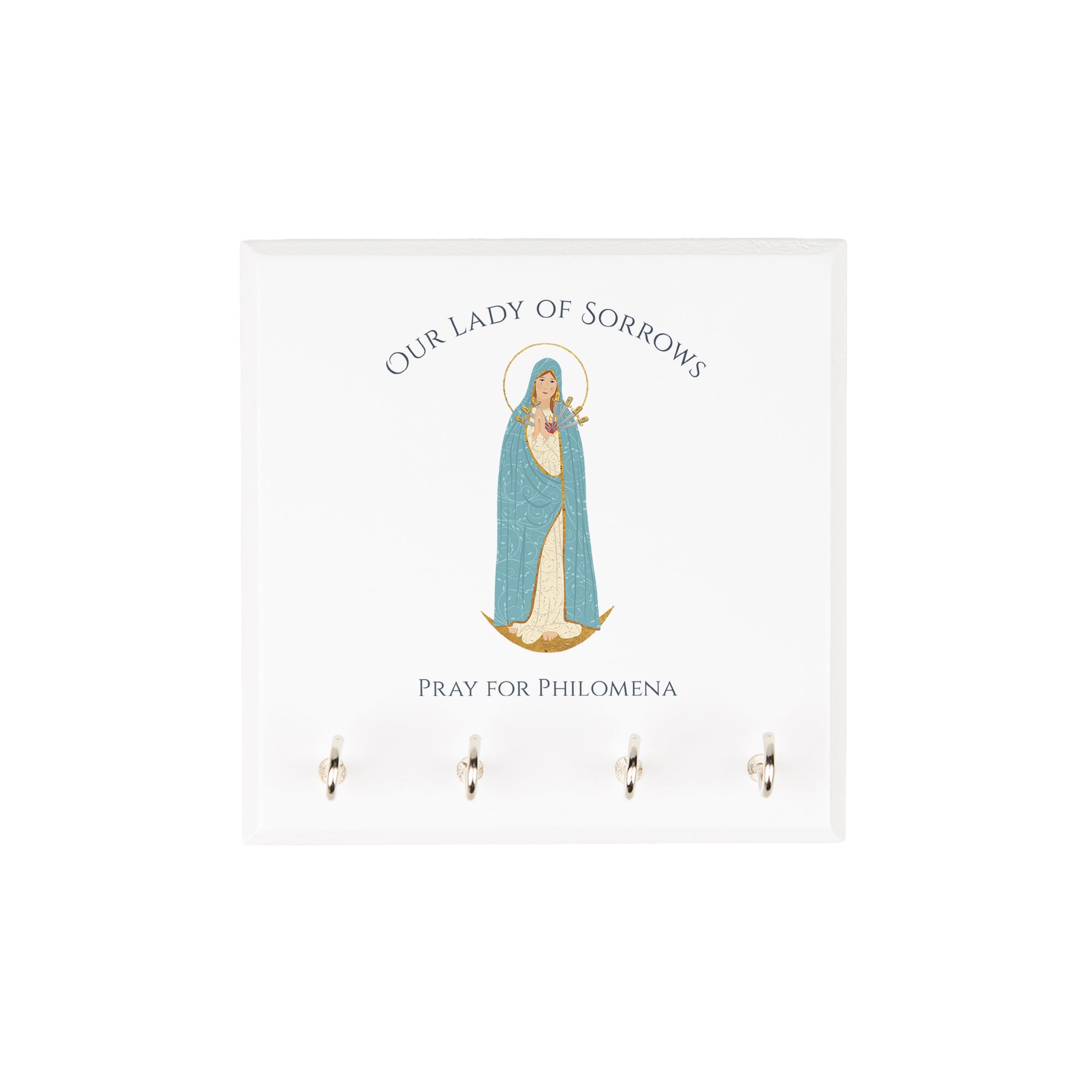 Personalized Our Lady of Sorrows Rosary Rack