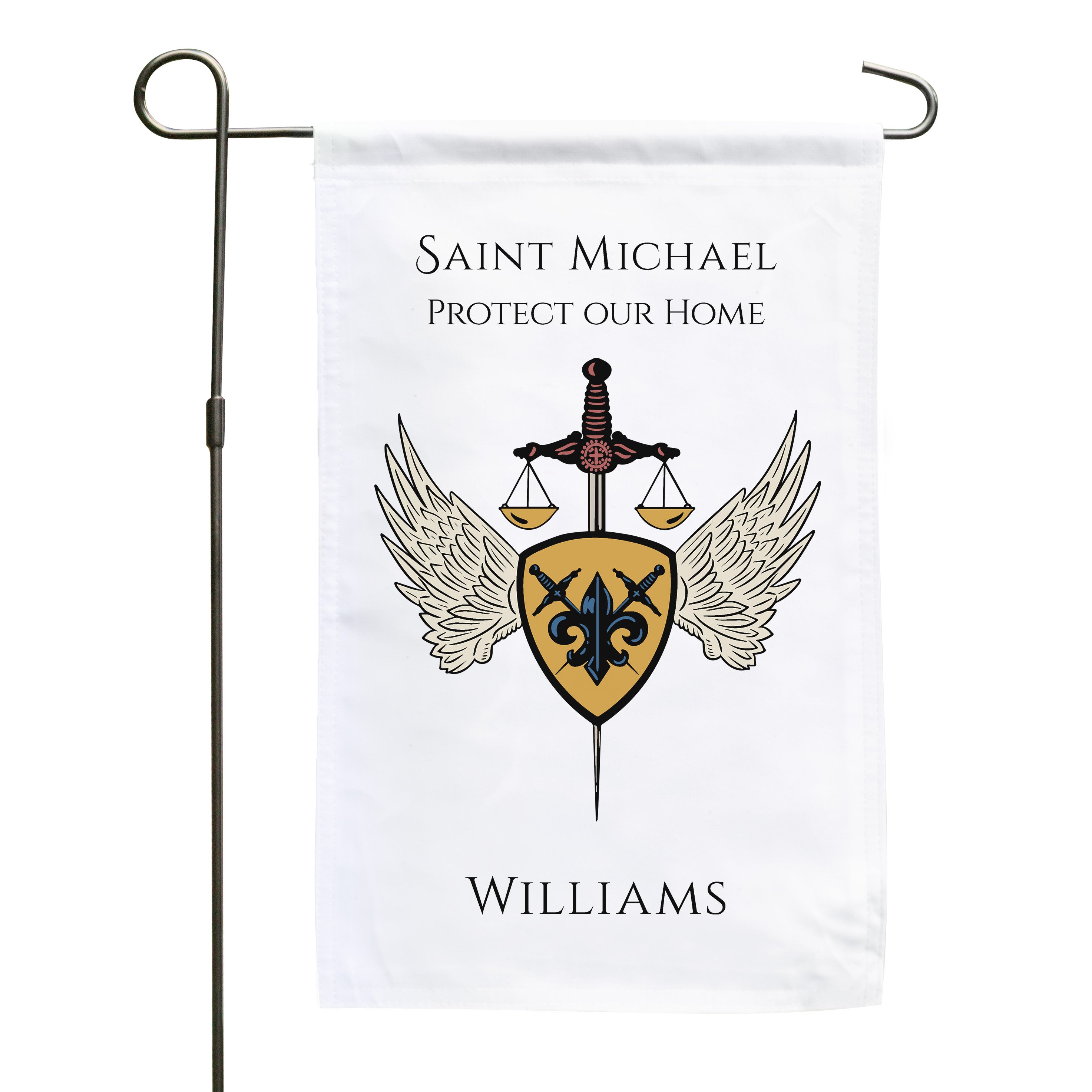 Personalized St. Michael Garden Flag