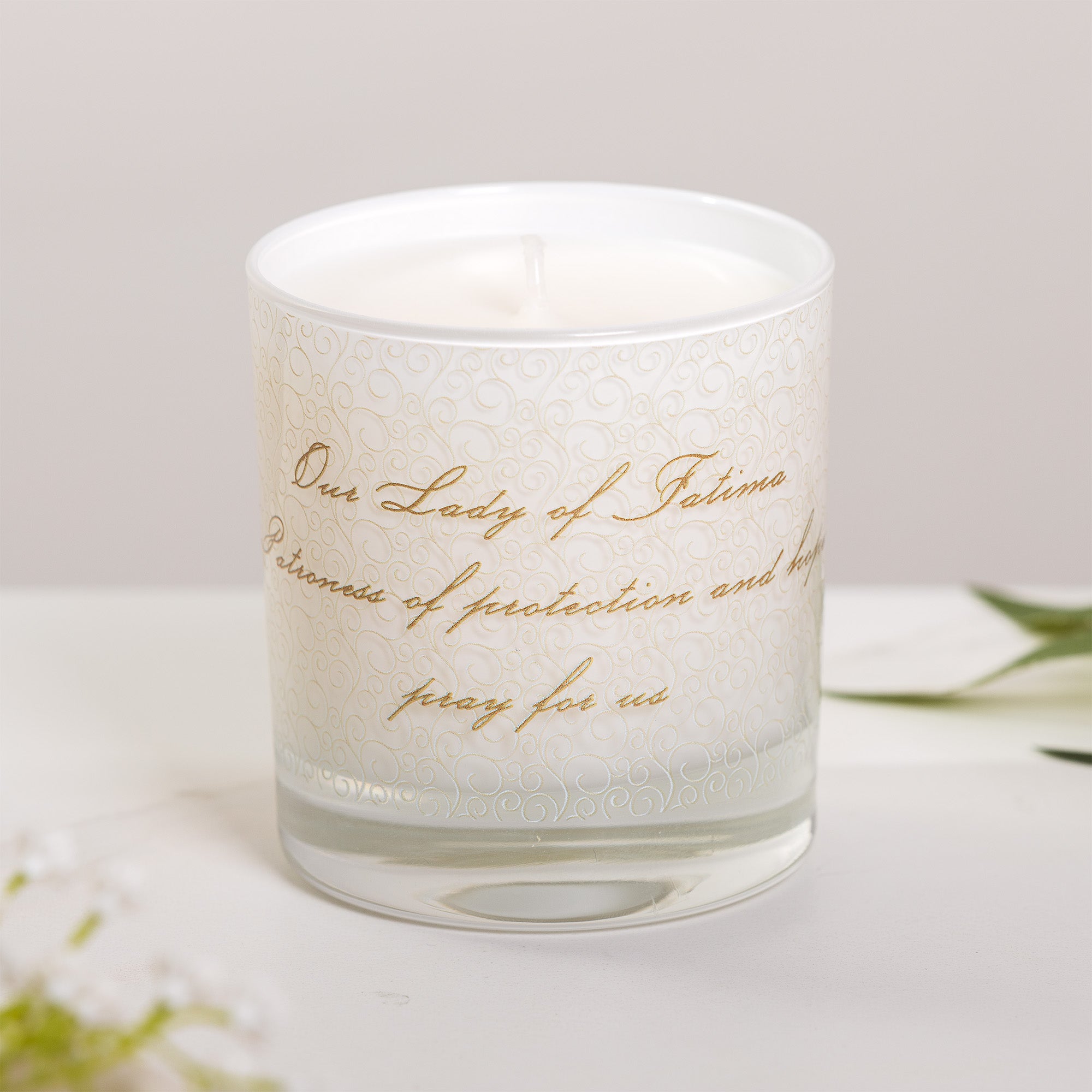 Our Lady of Fatima Toile Candle