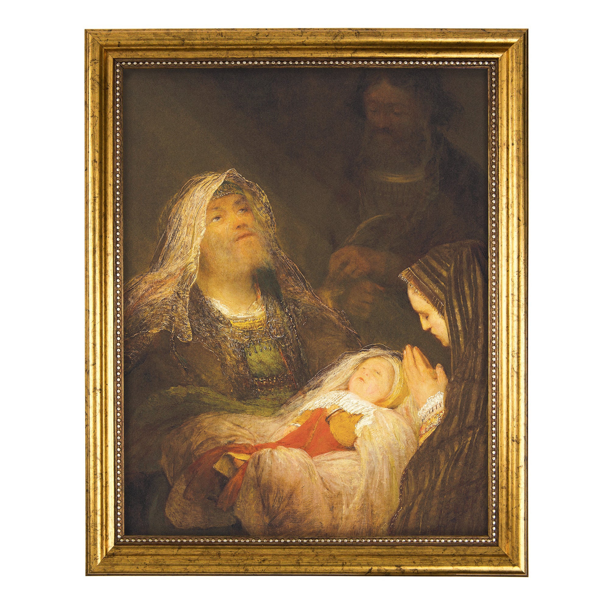 Simeon's Song of Praise Antique Gold Framed Print - 8" x 10"