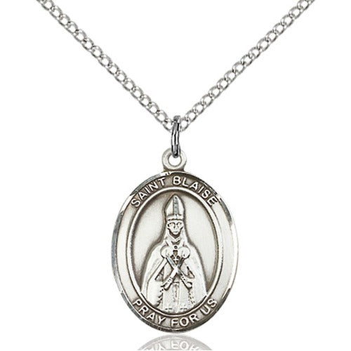 Sterling Silver St. Blaise Pendant w/ Chain | The Catholic Company®