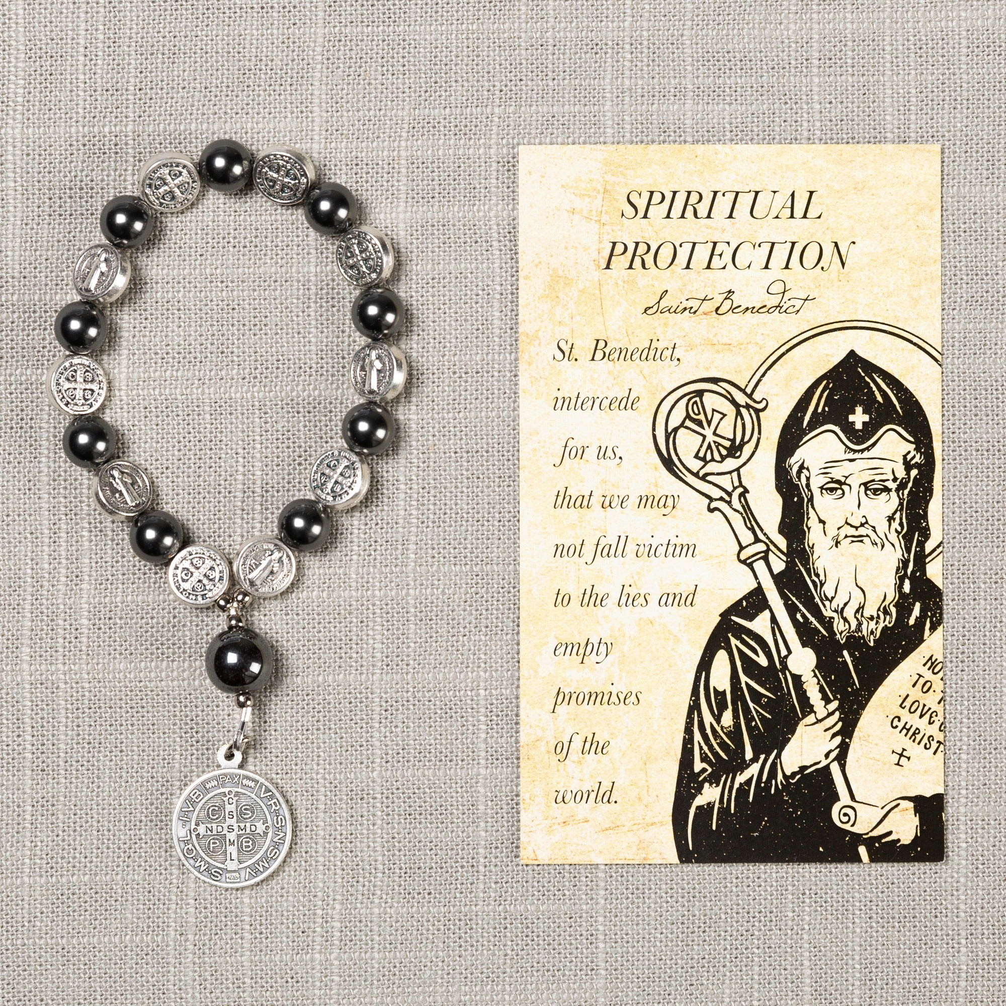 St. Benedict Spiritual Protection Decade Rosary with Card