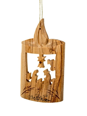 Light of the World Olive Wood Nativity Ornament