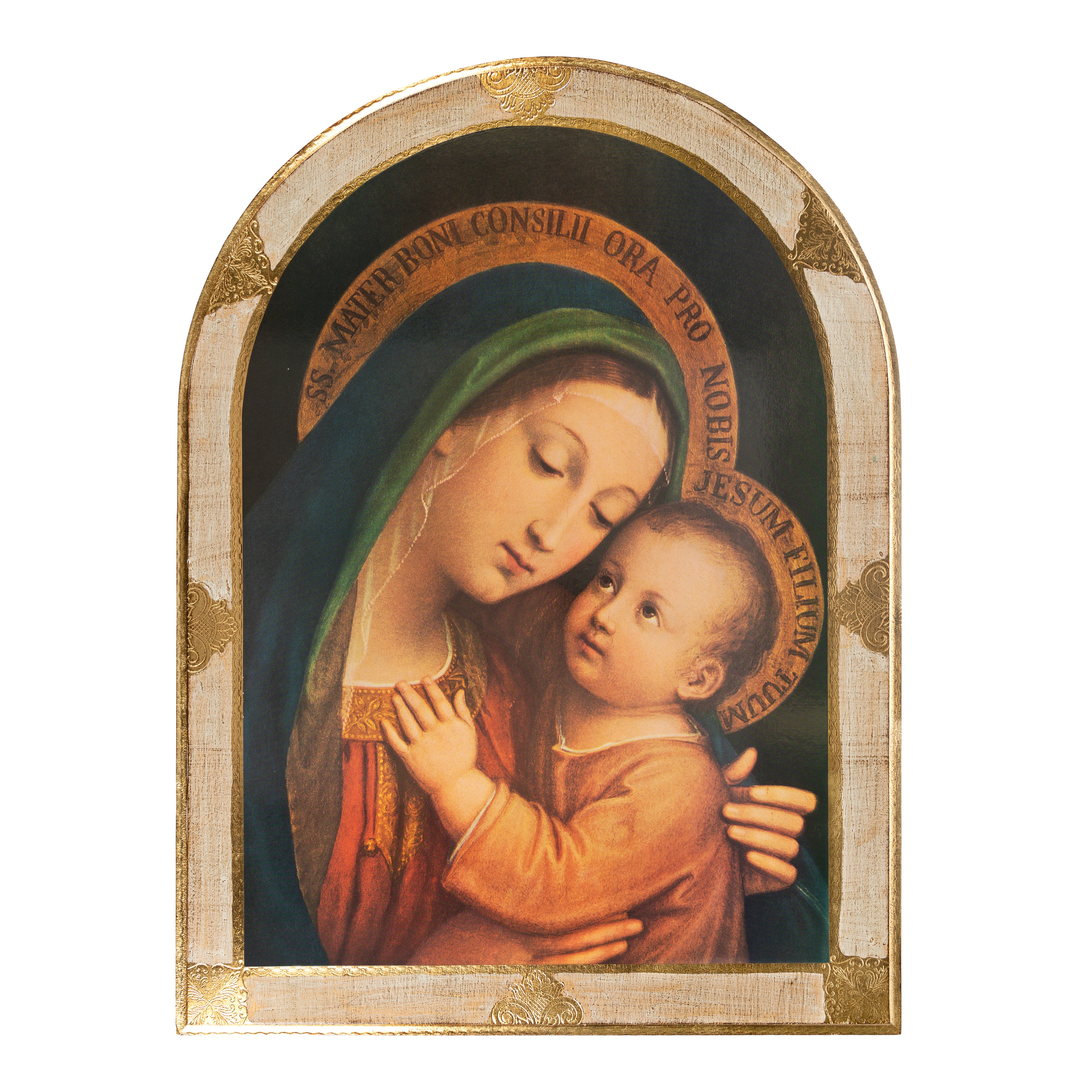 Arched Our Lady of Good Counsel Florentine Plaque