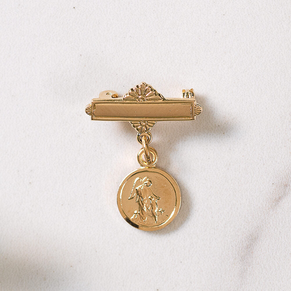 Gold Over Sterling Silver Guardian Angel Baby Pin