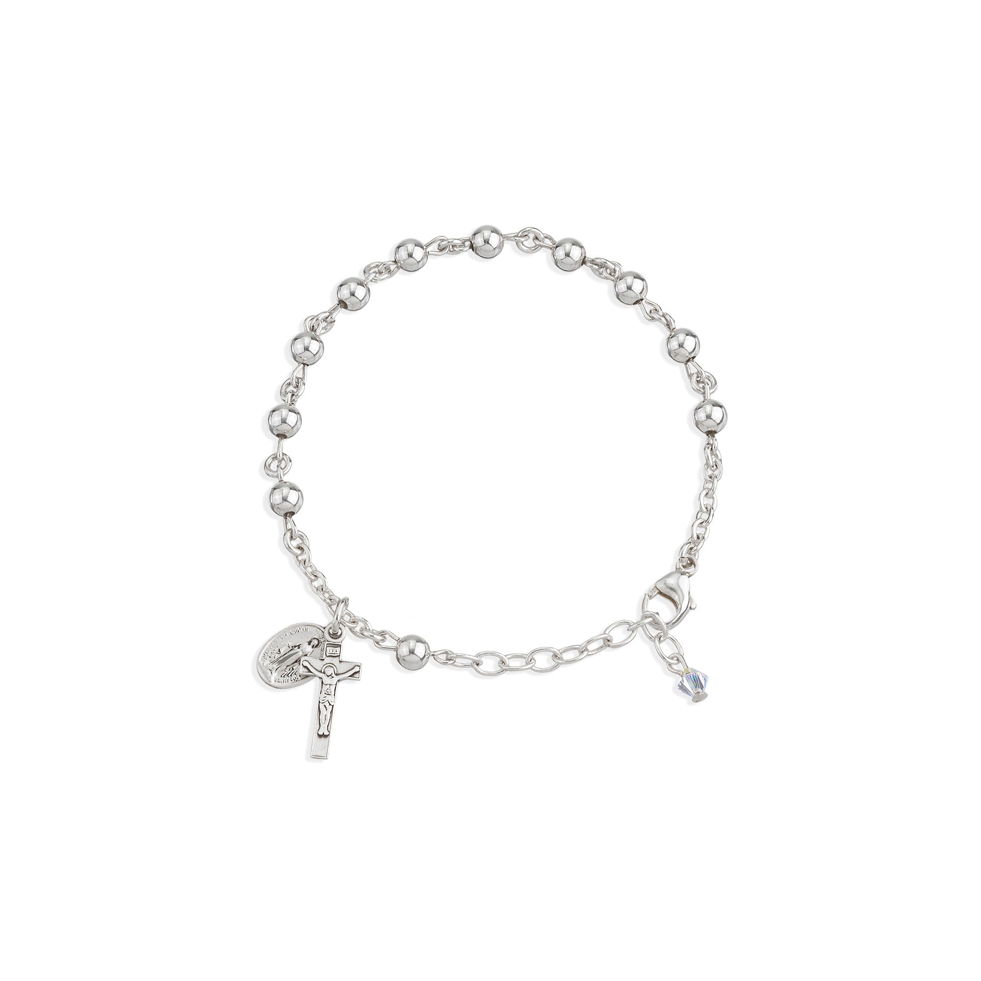 Sterling Silver Rosary Bracelet - 5mm